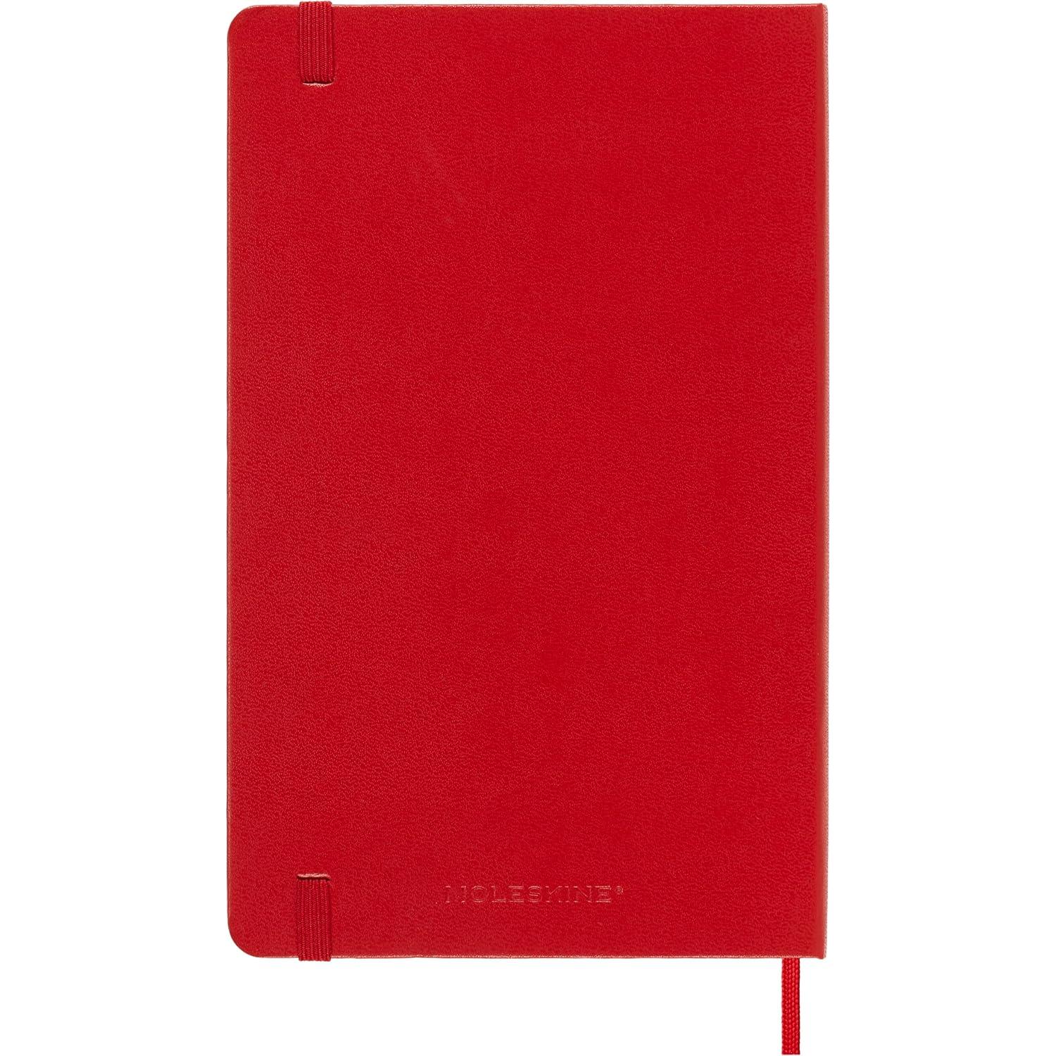 Cuaderno Moleskine Grande Punteado Rojo Escarlata Tapa Dura