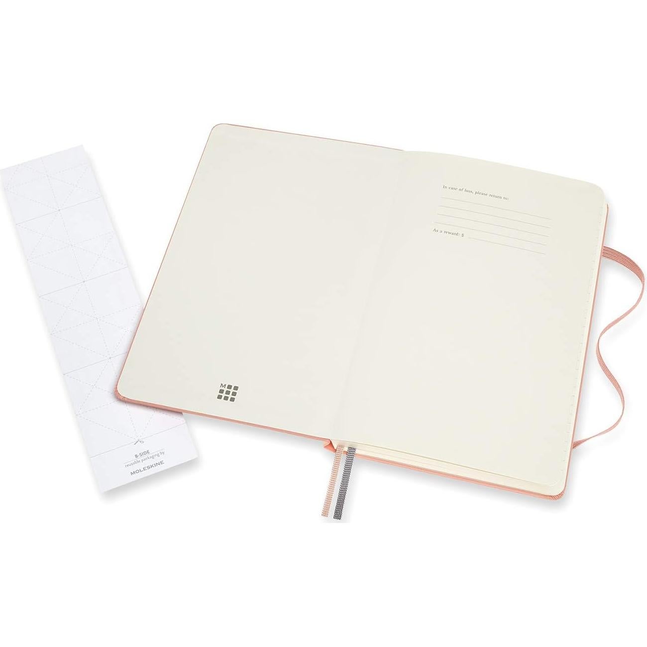 Moleskine Logbook Grande Tapa Dura Rosa Coral 160 Páginas Puntos