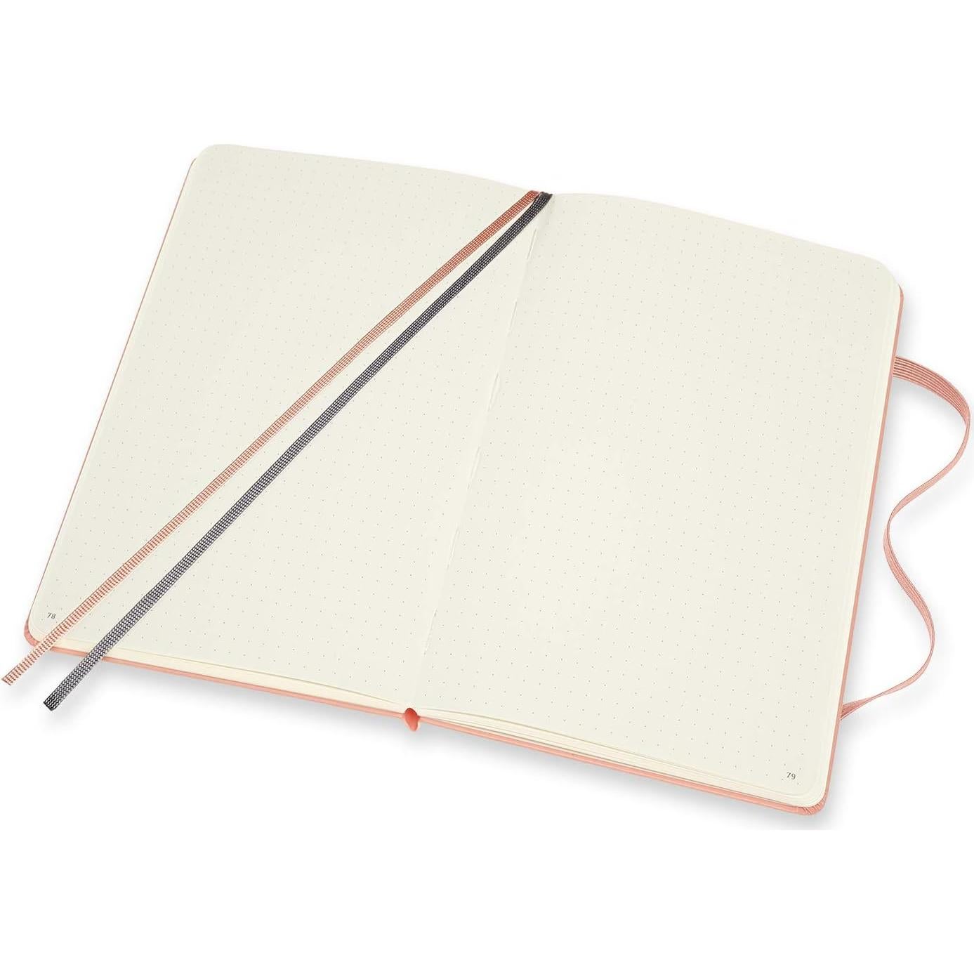 Moleskine Logbook Grande Tapa Dura Rosa Coral 160 Páginas Puntos