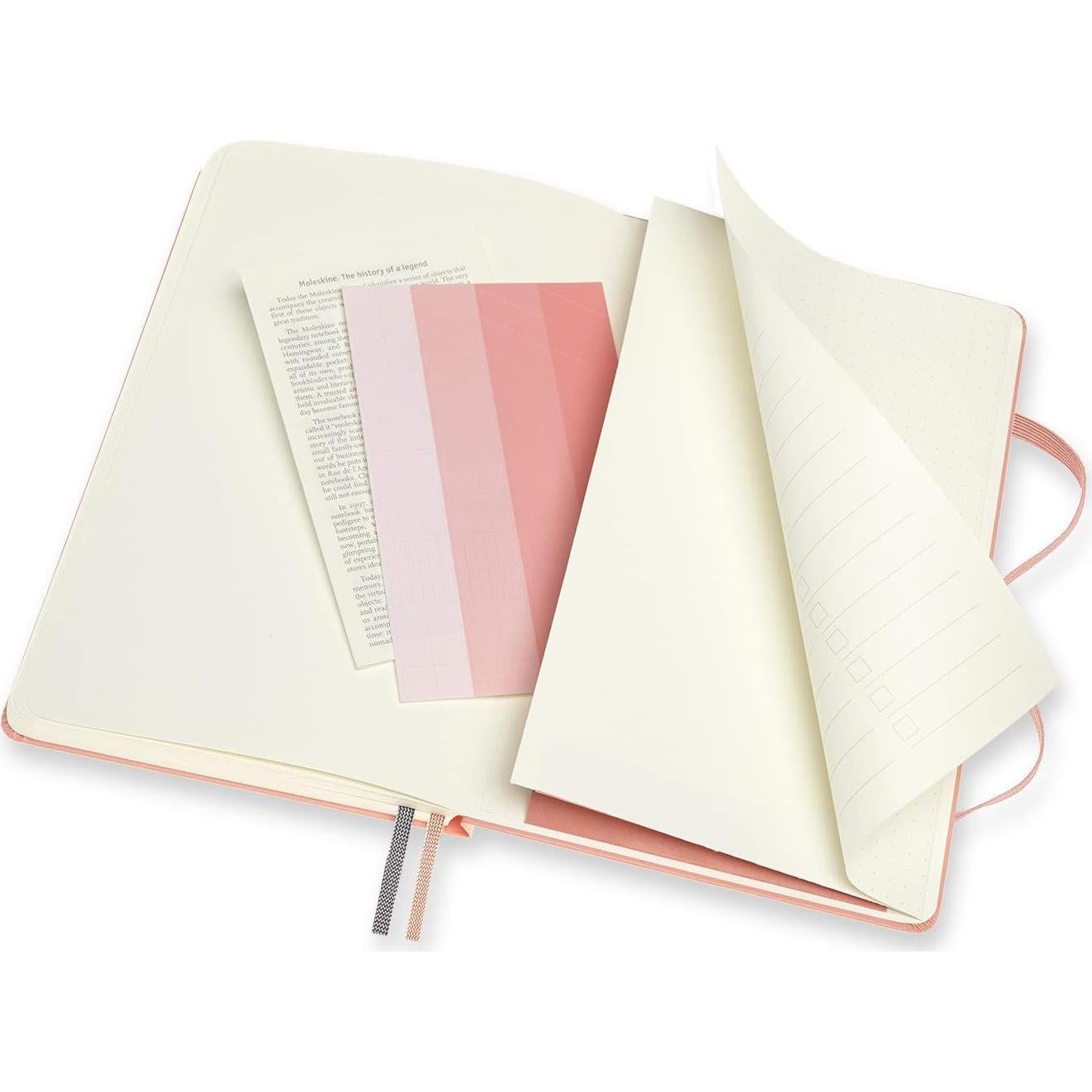 Moleskine Logbook Grande Tapa Dura Rosa Coral 160 Páginas Puntos