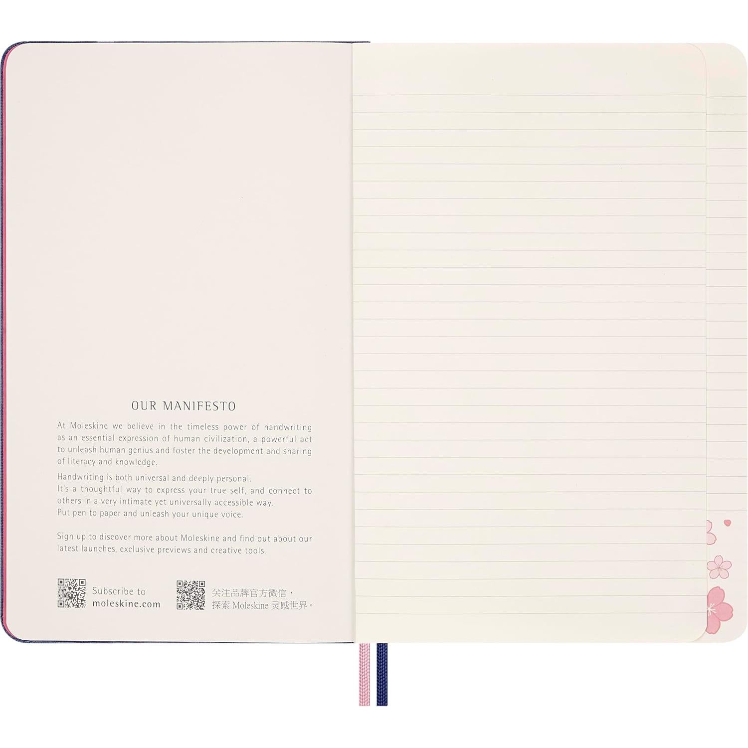 Cuaderno Moleskine Sakura Grande Tapa Dura Rayado 176 Páginas