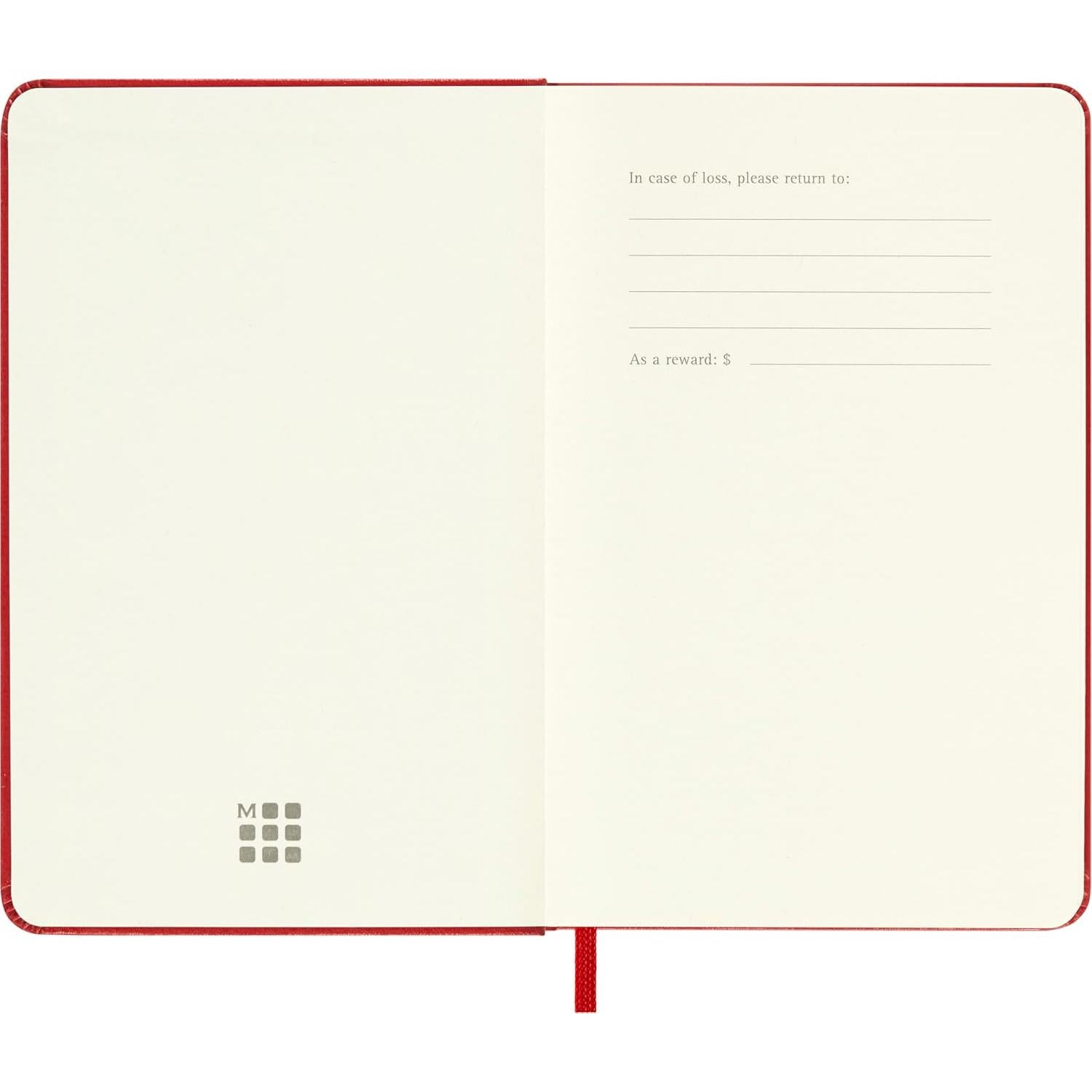 Cuaderno Moleskine Clásico Tapa Dura Pocket Rojo 192 Páginas