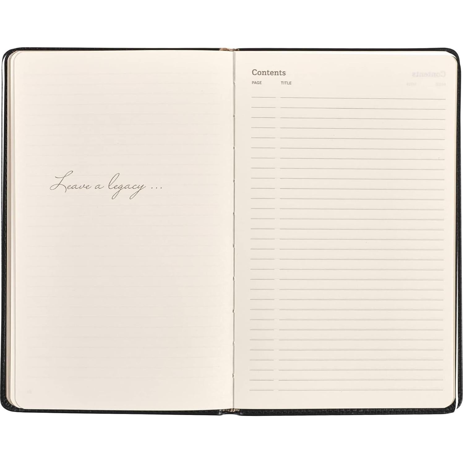 Cuaderno de Piel Leatherpress Grande Negro Tuxedo Rayado