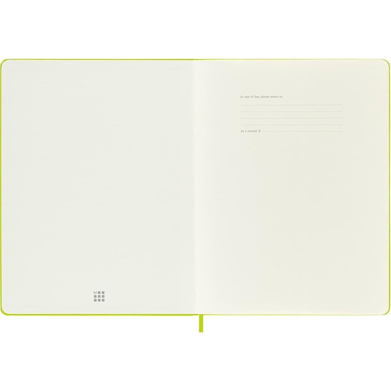 Cuaderno Moleskine Clásico XL Verde Limón 192 Páginas Liso