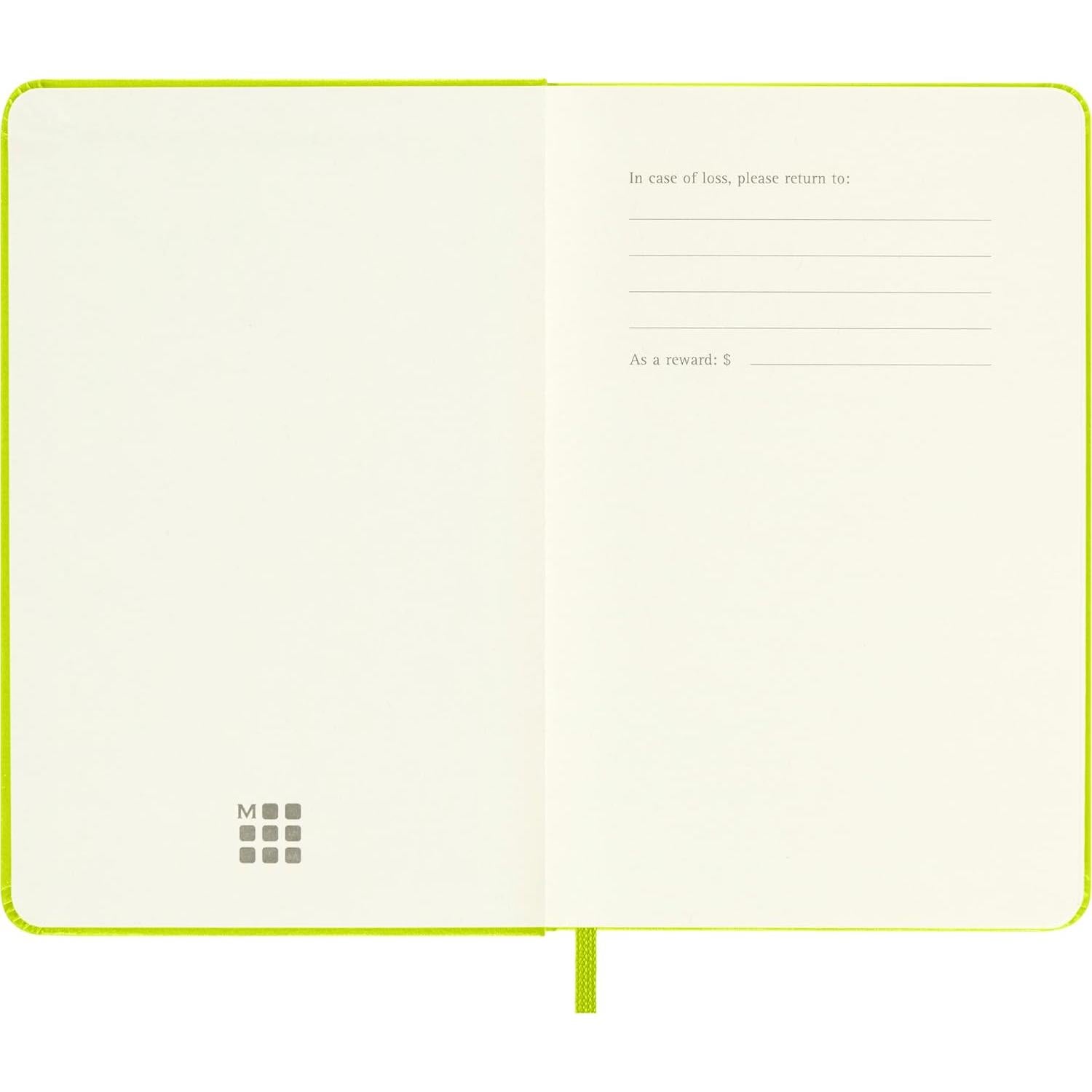 Cuaderno Clásico Moleskine Pocket Liso Verde Limón 192 Páginas