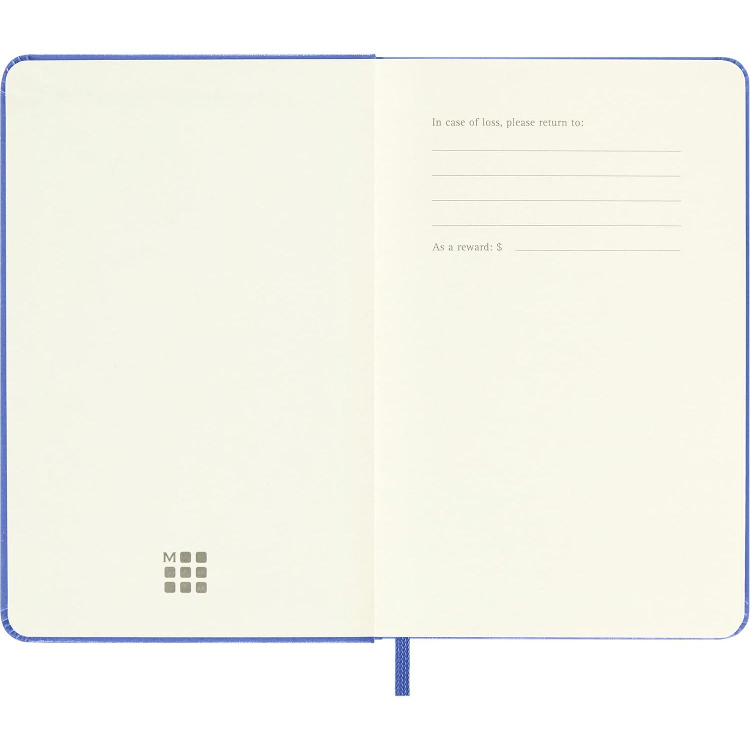 Cuaderno Clásico Moleskine Pocket Azul Hortensia Tapa Dura 192 Páginas