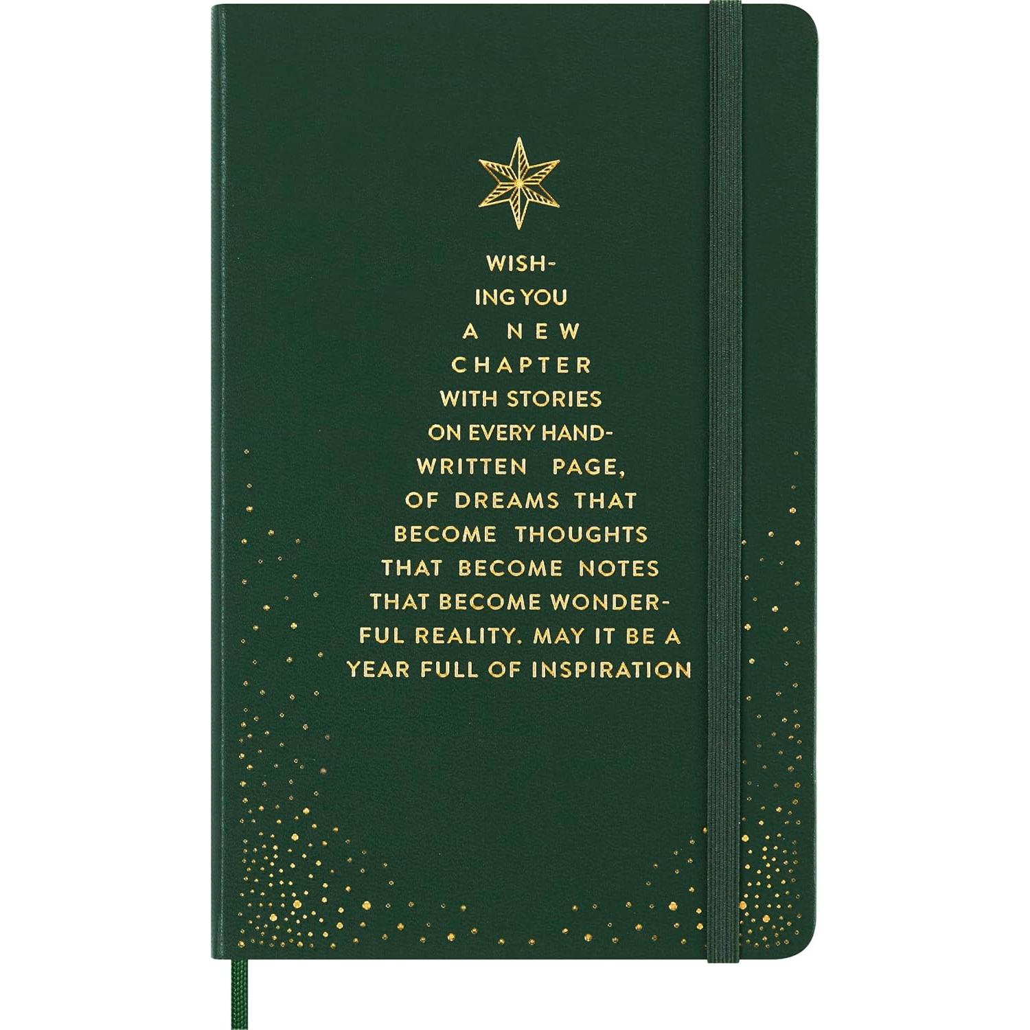 Cuaderno Grande Moleskine Tapa Dura Rayado Verde Mirtillo 240 Páginas