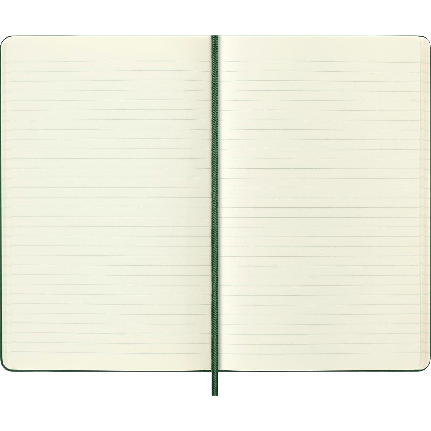 Cuaderno Grande Moleskine Tapa Dura Rayado Verde Mirtillo 240 Páginas