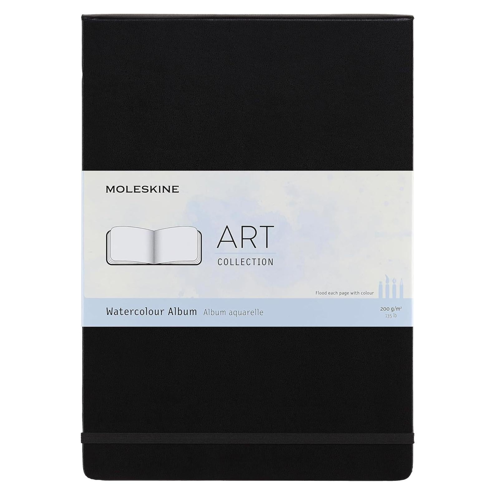 Álbum de Acuarela Moleskine Art A4 Tapa Dura Negro 60 Páginas