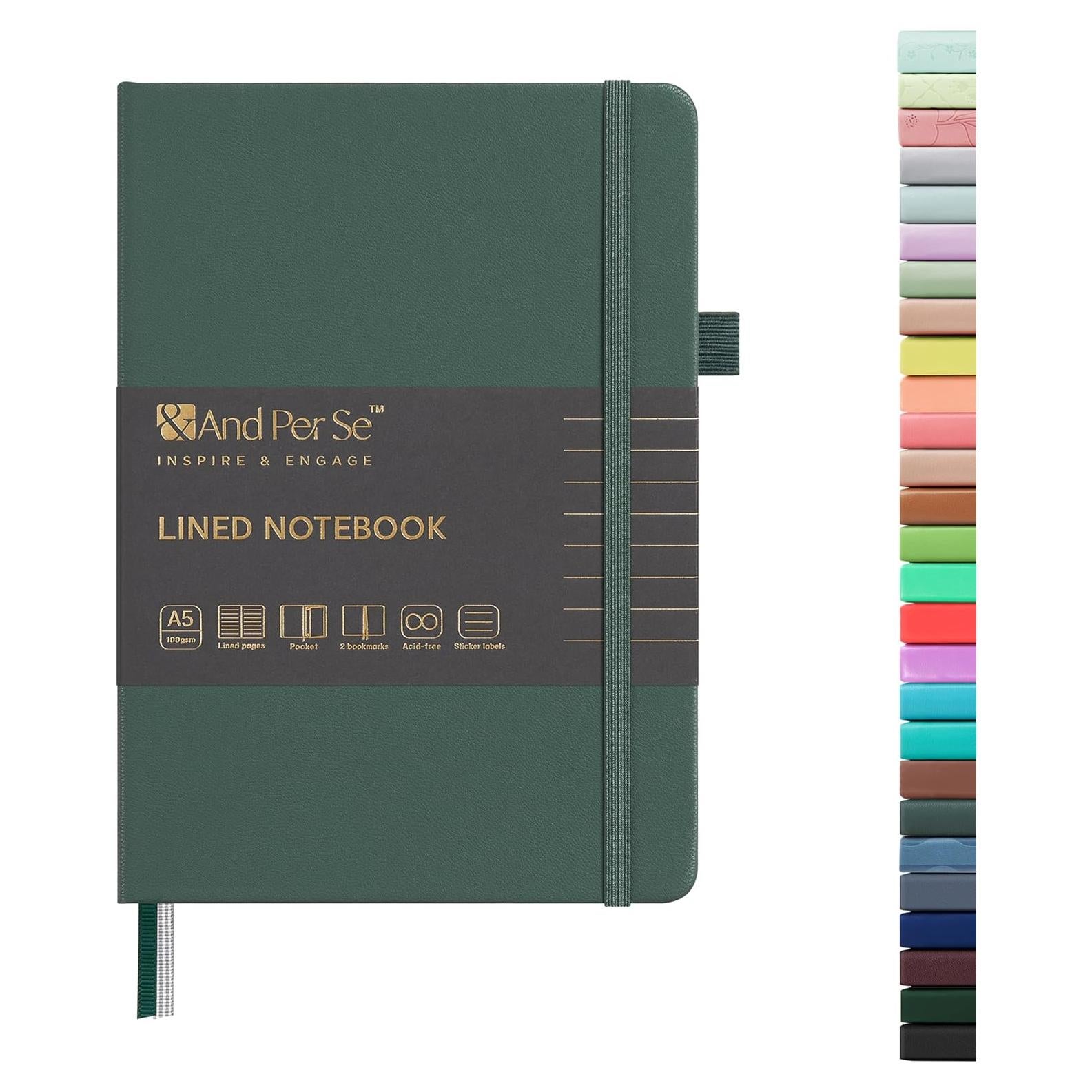 Cuaderno A5 Rayado And Per Se 160 Páginas Verde Tapa Dura