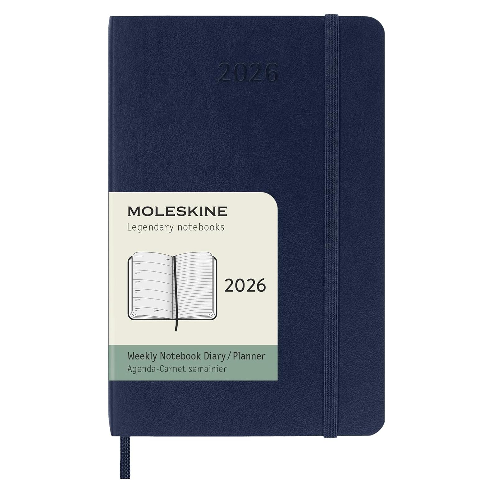 Planificador Semanal Moleskine 2026 Tapa Blanda Azul 144 Páginas