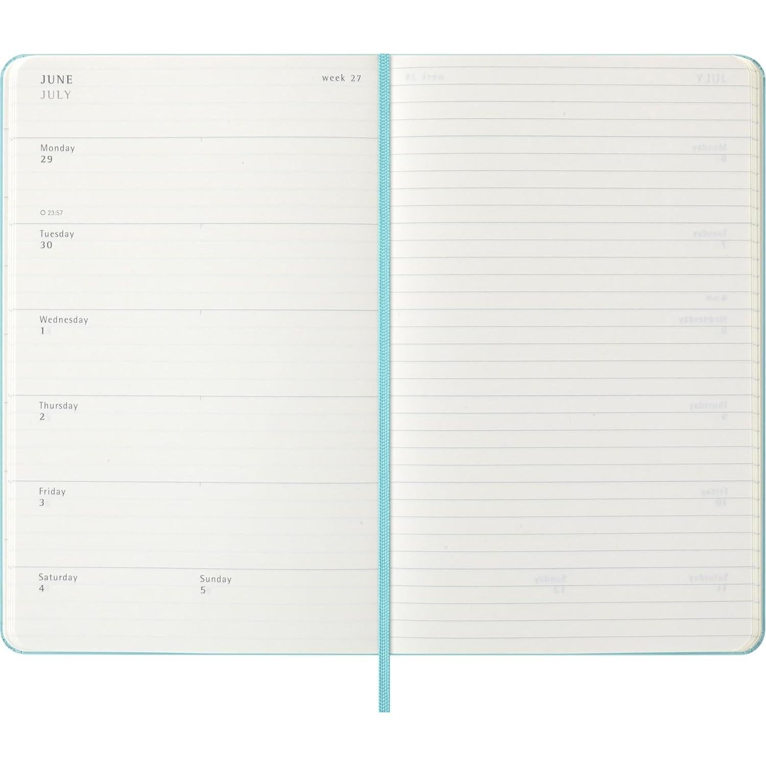 Planificador Semanal Moleskine 18 Meses 2025-2026 Acuamarina
