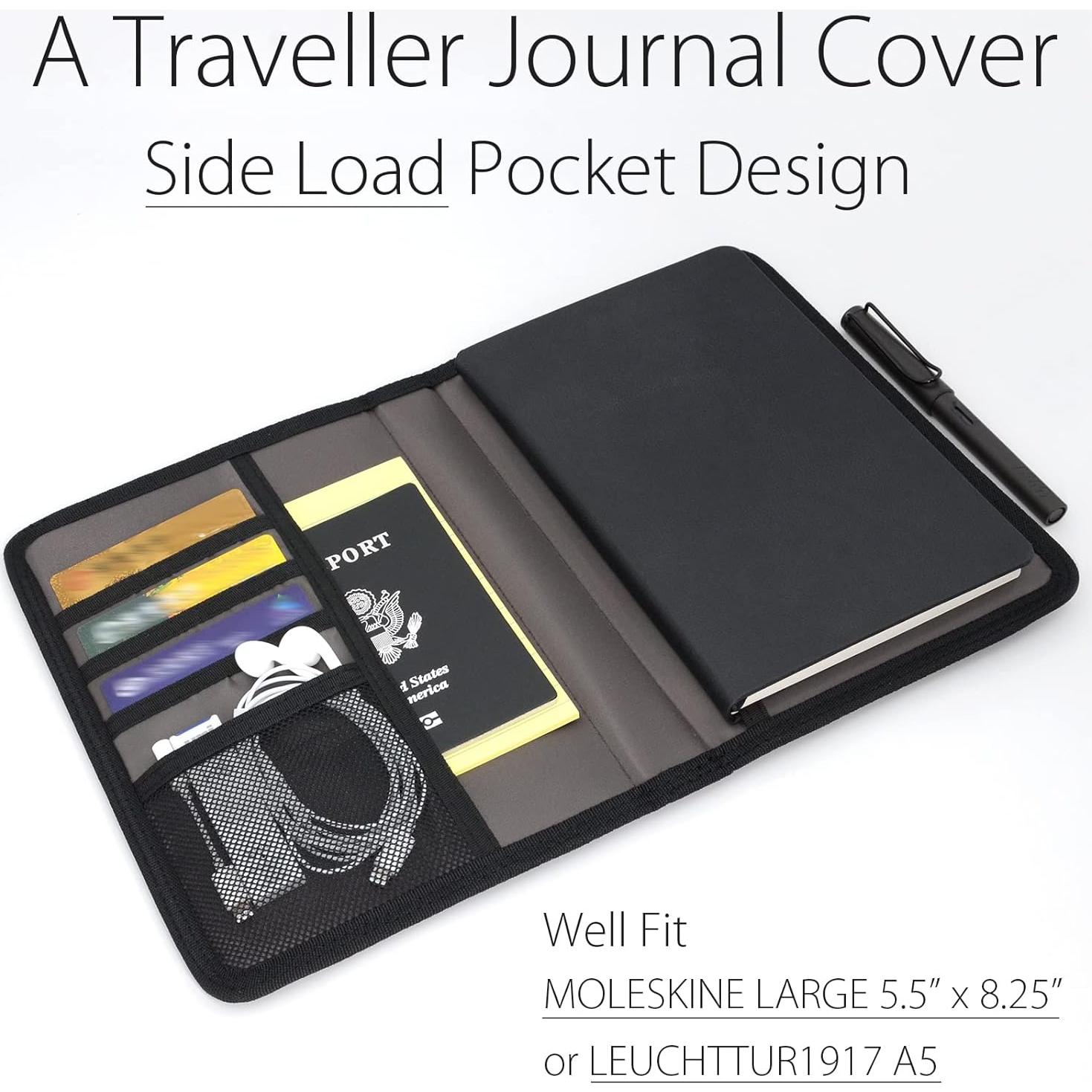 Funda de Cuaderno Diodrio A5 Negra Resistente al Agua