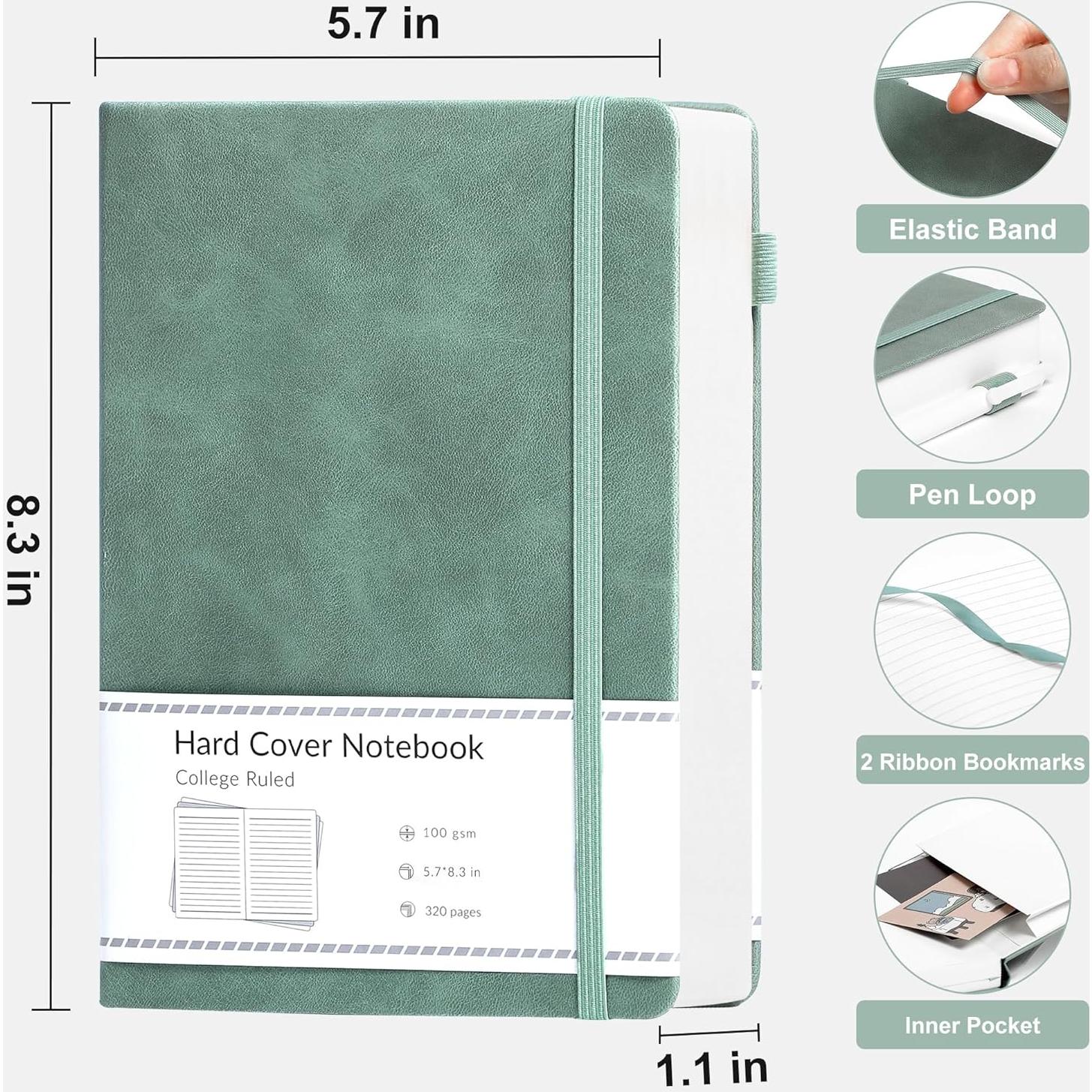 Cuaderno A5 CAGIE 320 Páginas Papel 100 g/m² Verde
