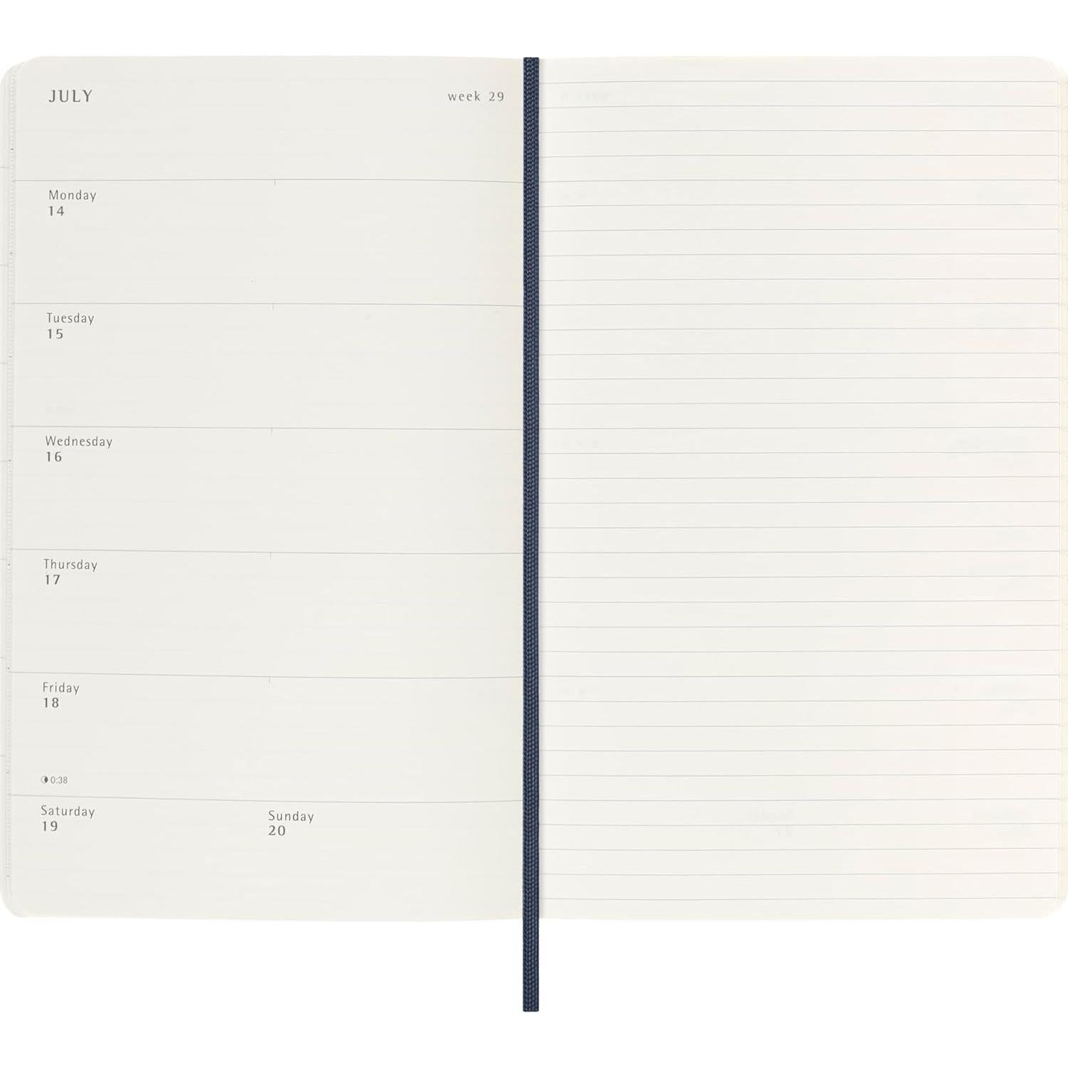 Planificador Semanal Moleskine 18 Meses 2025-2026 Tapa Dura Azul