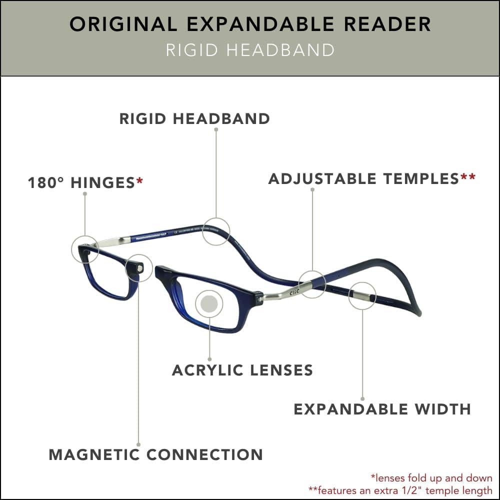 Gafas de lectura CliC Original Expandable 1.25x Azul M-XL