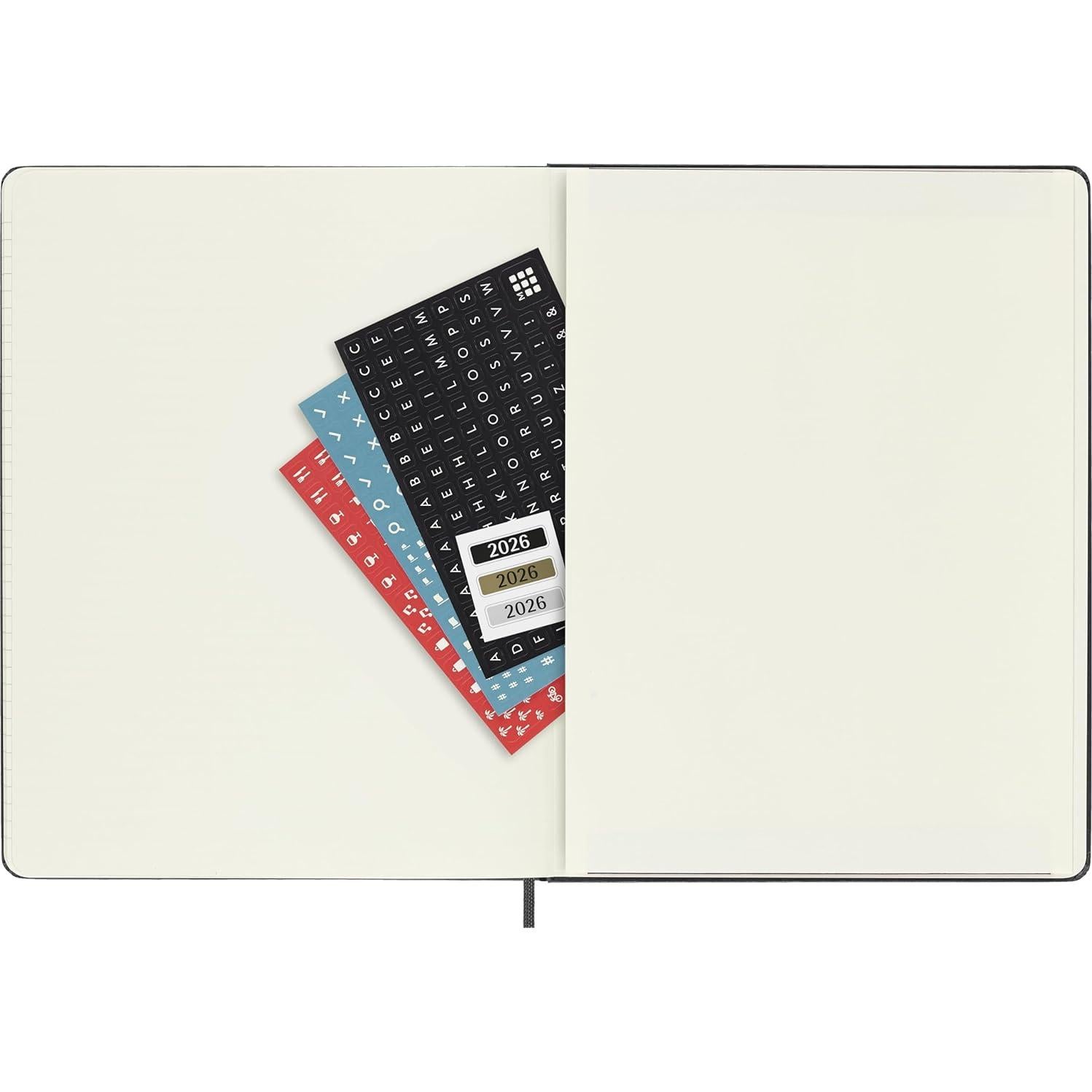 Planificador Semanal Moleskine XL 2026 Tapa Dura Negro 144 Páginas