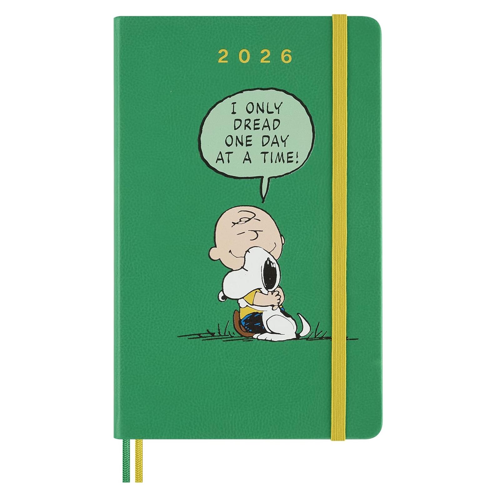 Planificador Diario Moleskine Peanuts 2026 Tapa Dura Verde 400 Páginas