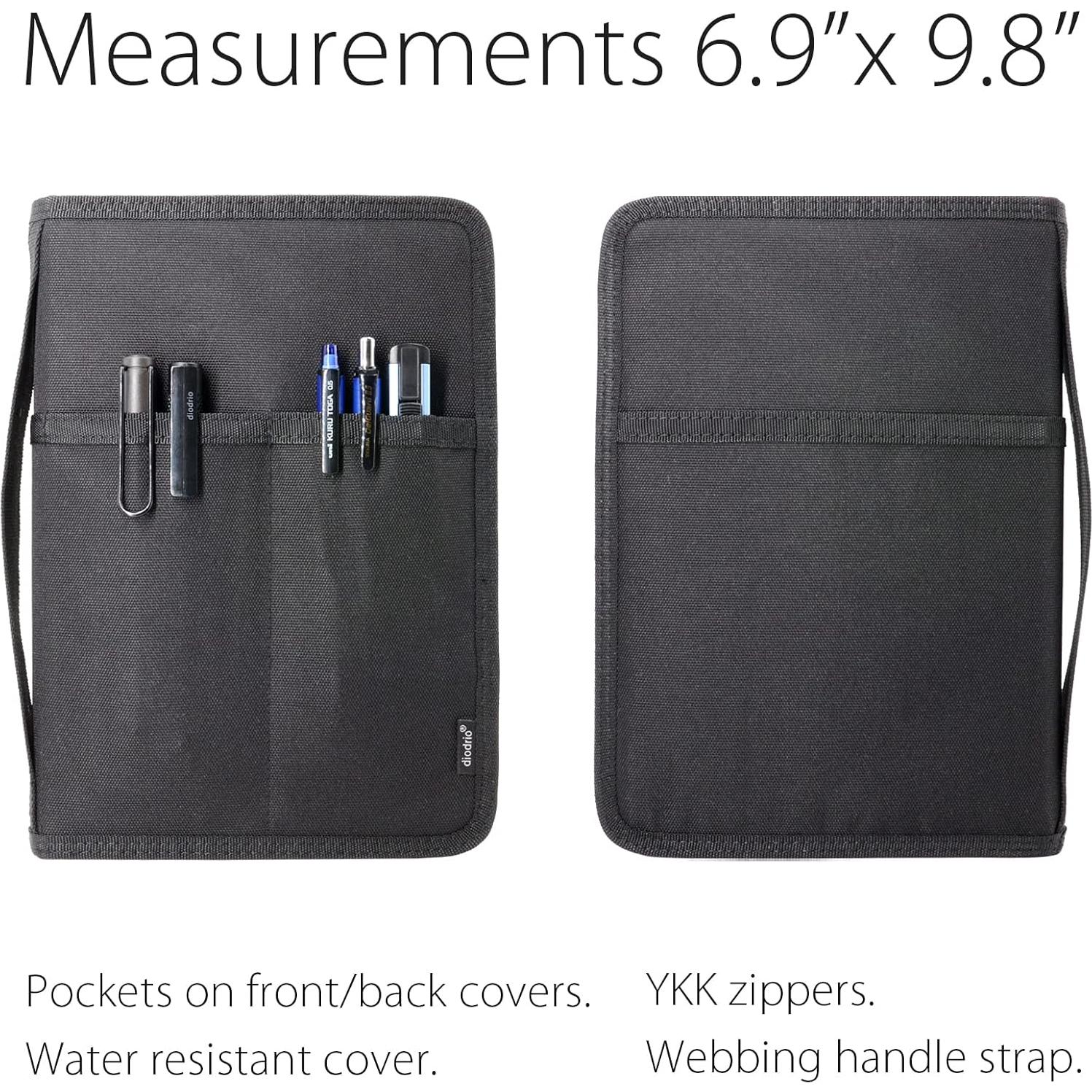 Cubierta de Cuaderno Diodrio A5 Negra con Cremallera YKK