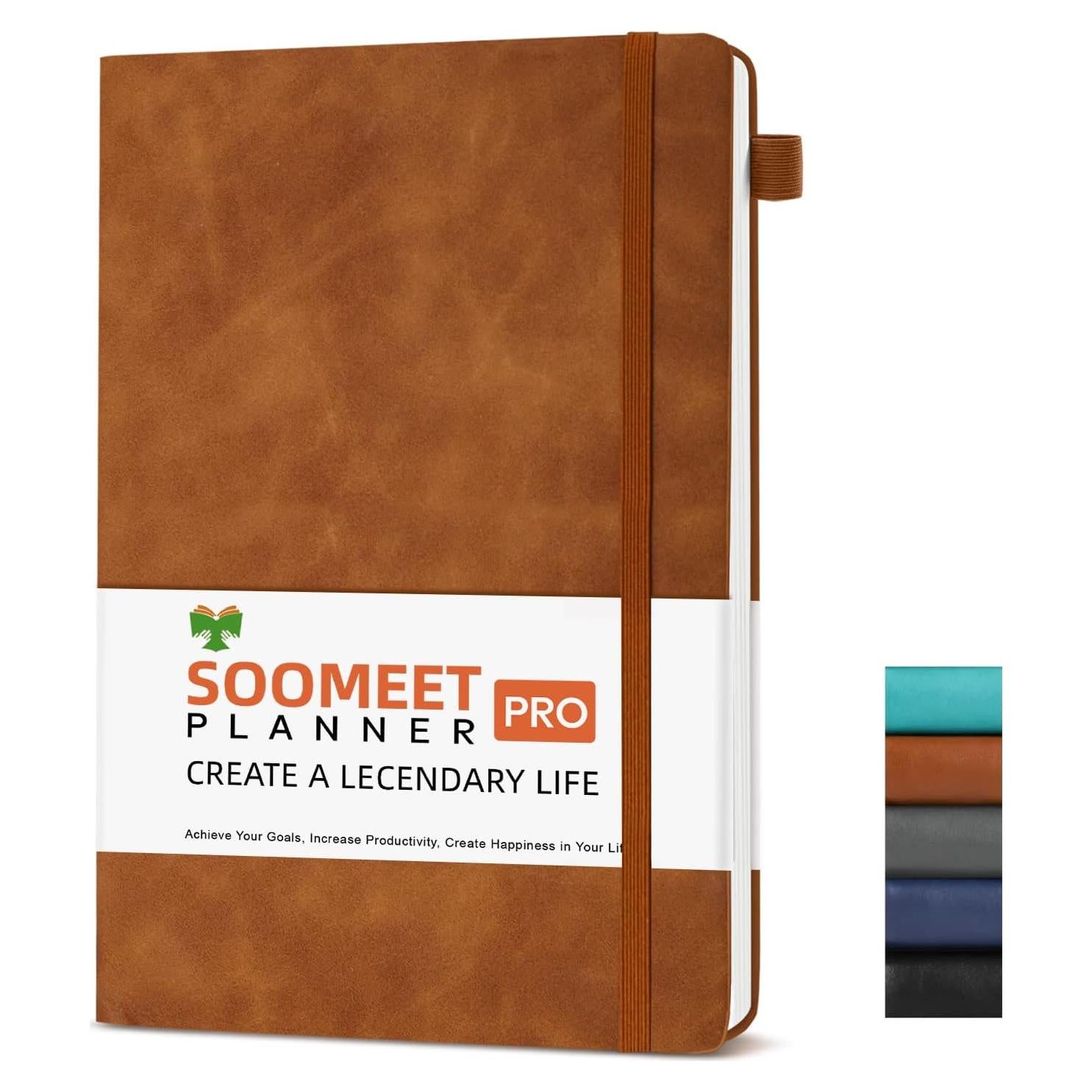 Cuaderno Rayado A5 Soomeet 200 Páginas Tapa Dura Cuero Marrón