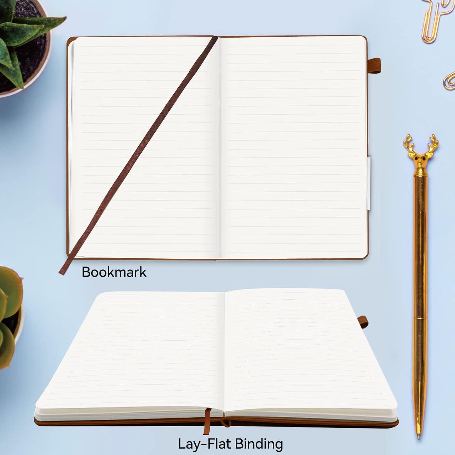 Cuaderno Rayado A5 Soomeet 200 Páginas Tapa Dura Cuero Marrón