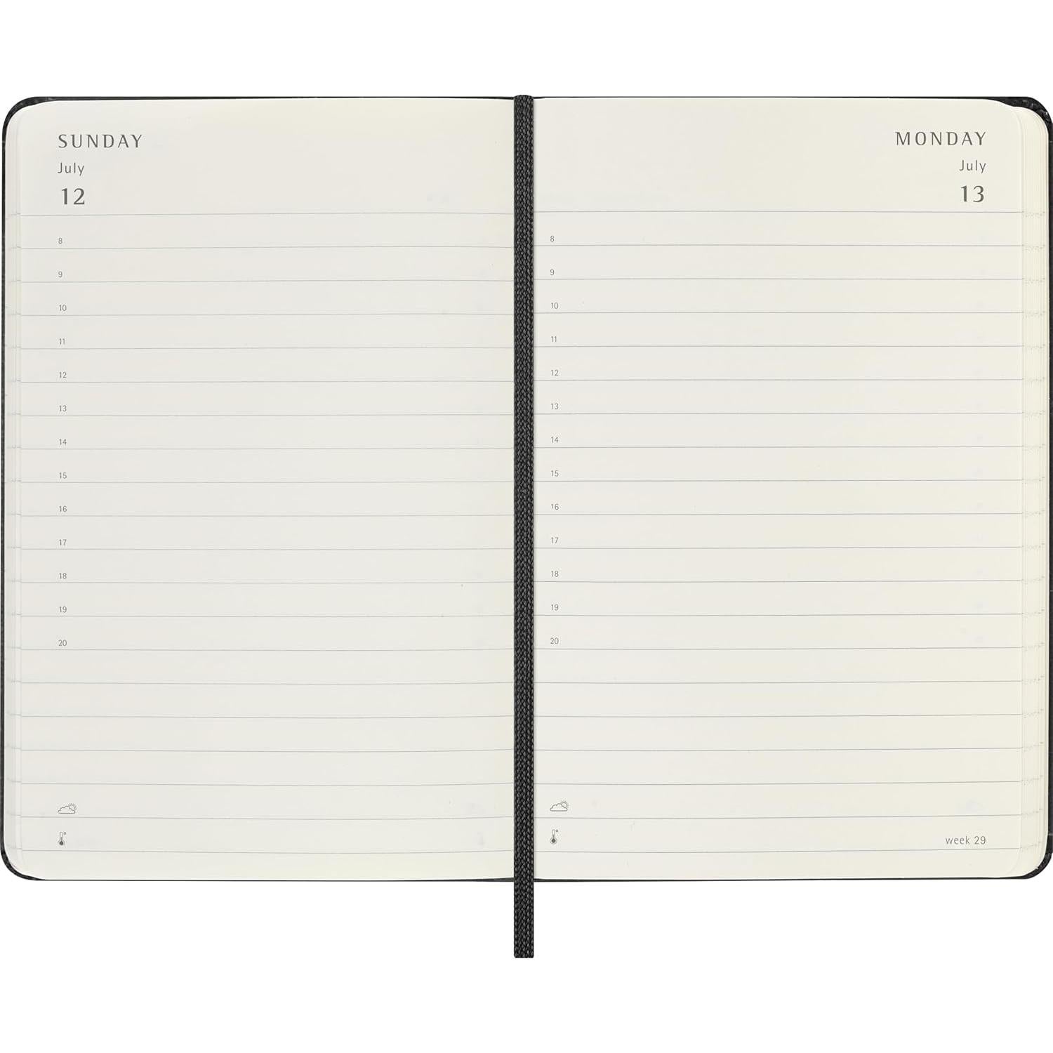 Planificador Diario Moleskine 2026 Tapa Dura Pocket Negro