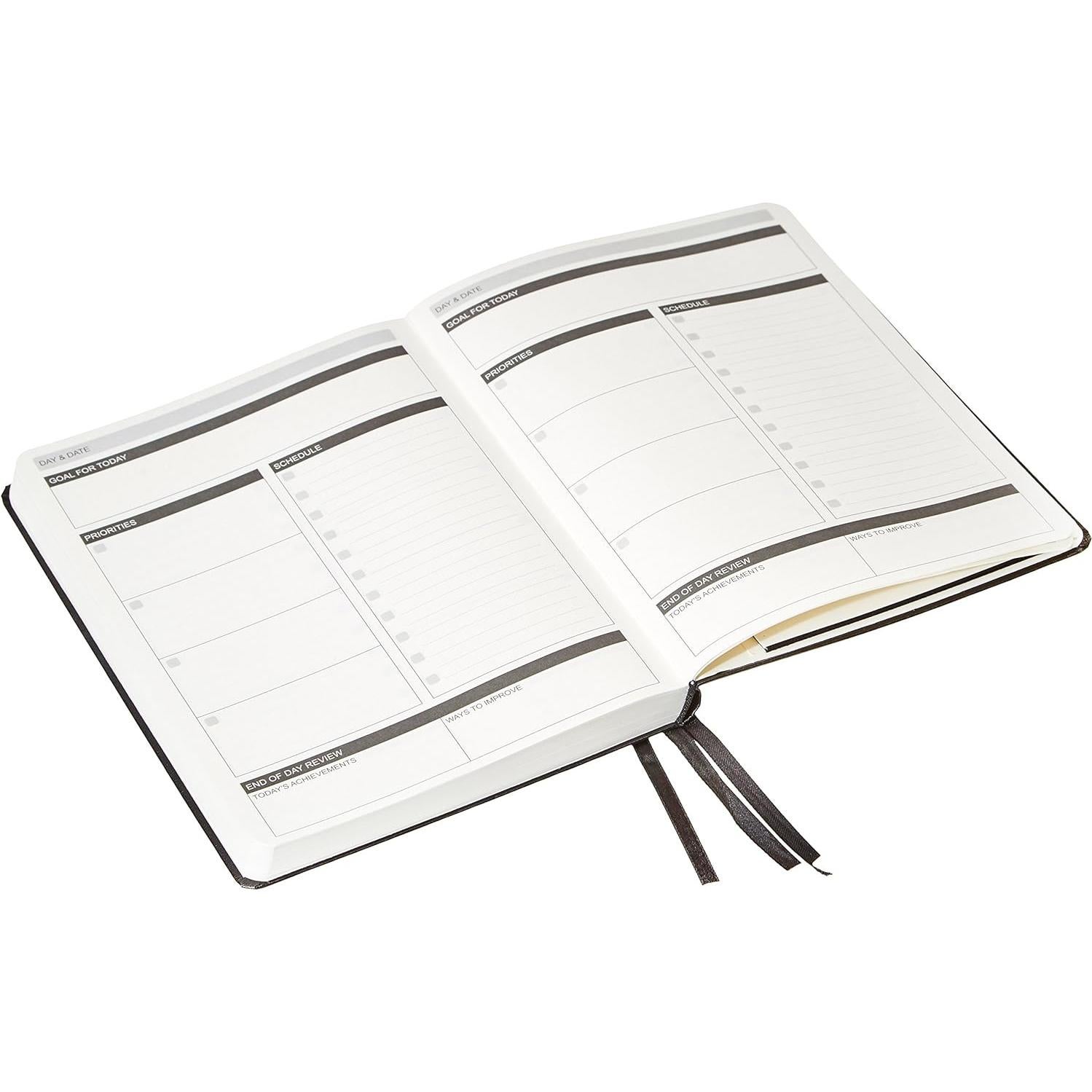 Planificador y Diario Tapa Dura Amazon Basics Negro 14.73x20.96cm