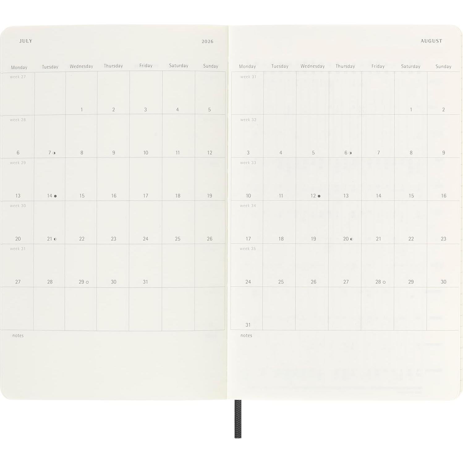 Planificador Diario Moleskine 18 Meses 2025-2026 Grande Negro