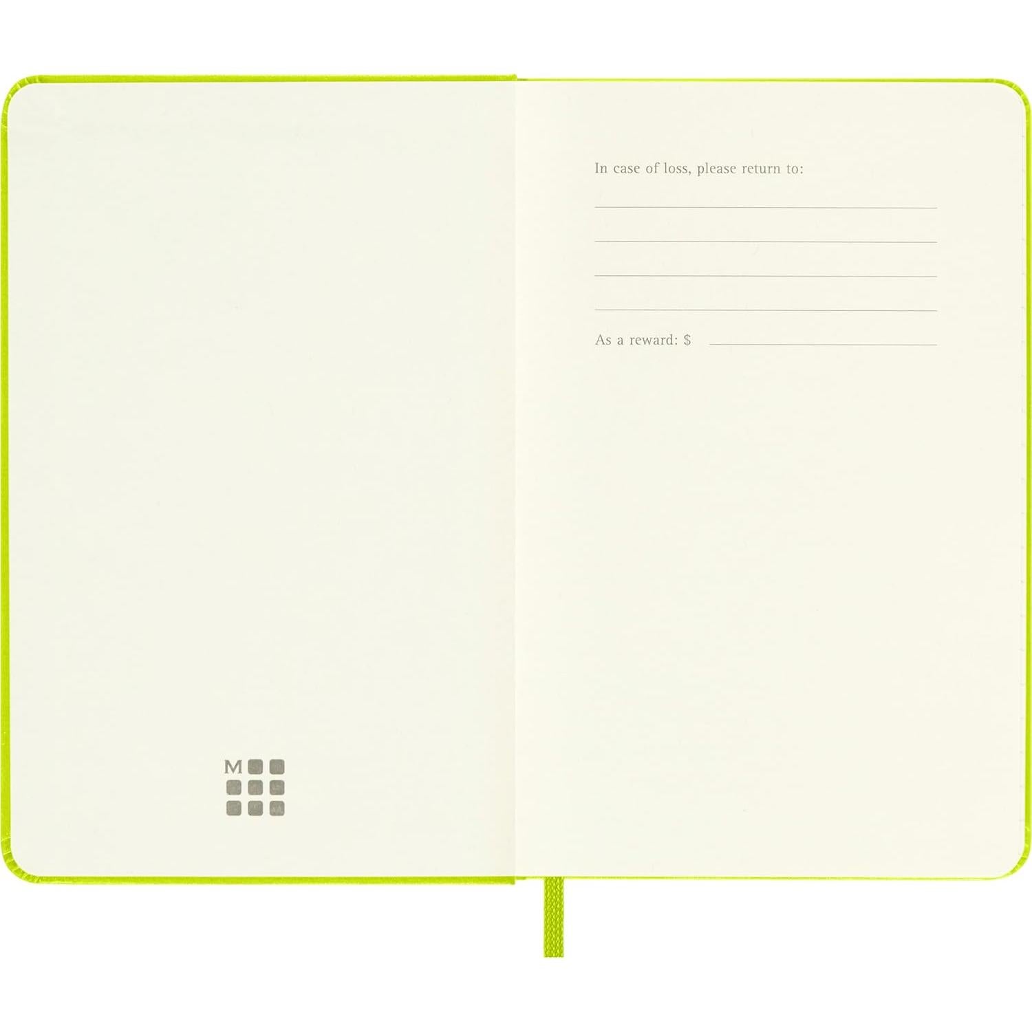 Cuaderno Moleskine Clásico Pocket Rayado Verde Limón 192 Páginas