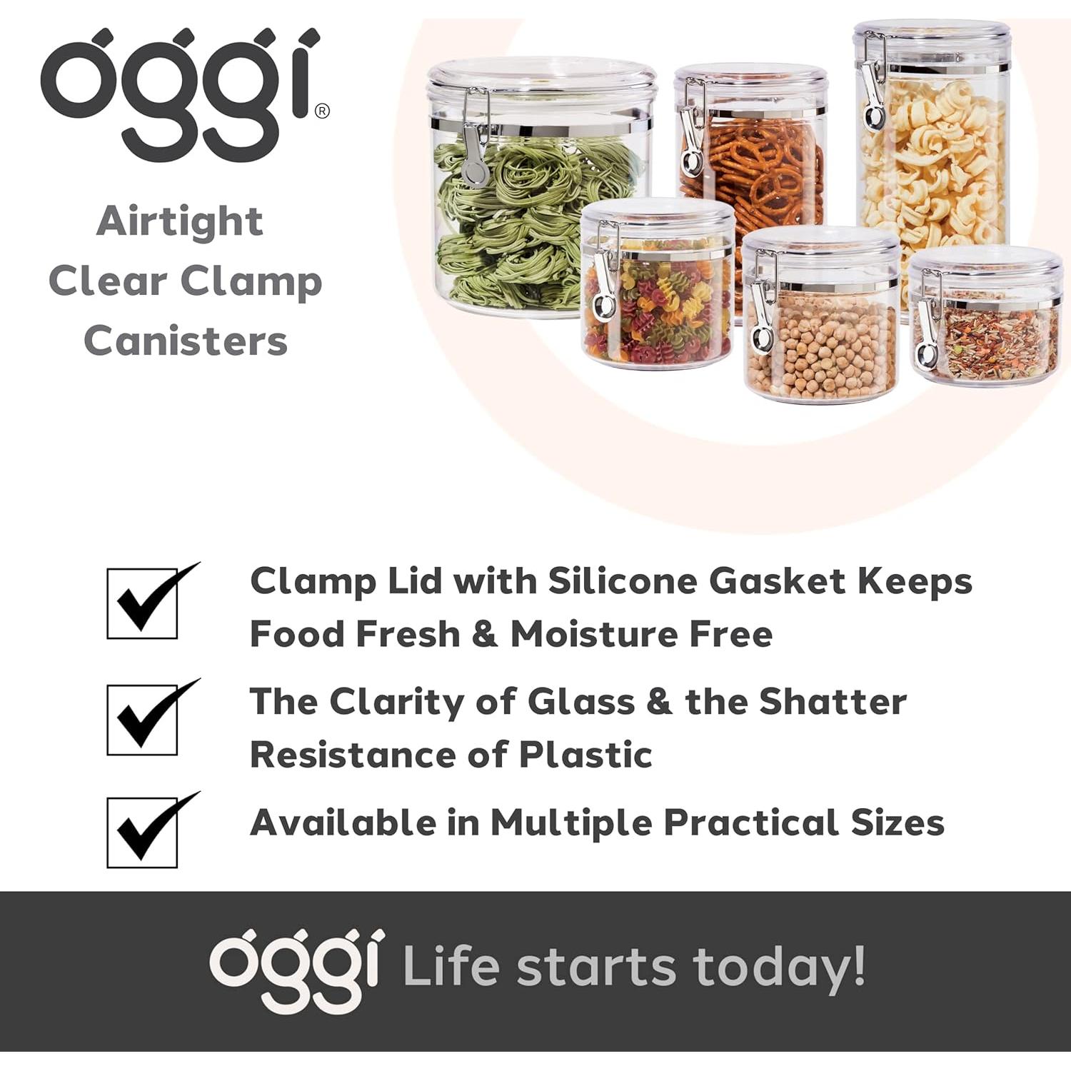 Tarro de Almacenamiento Hermético OGGI Jumbo 4.4L con Tapa Clip