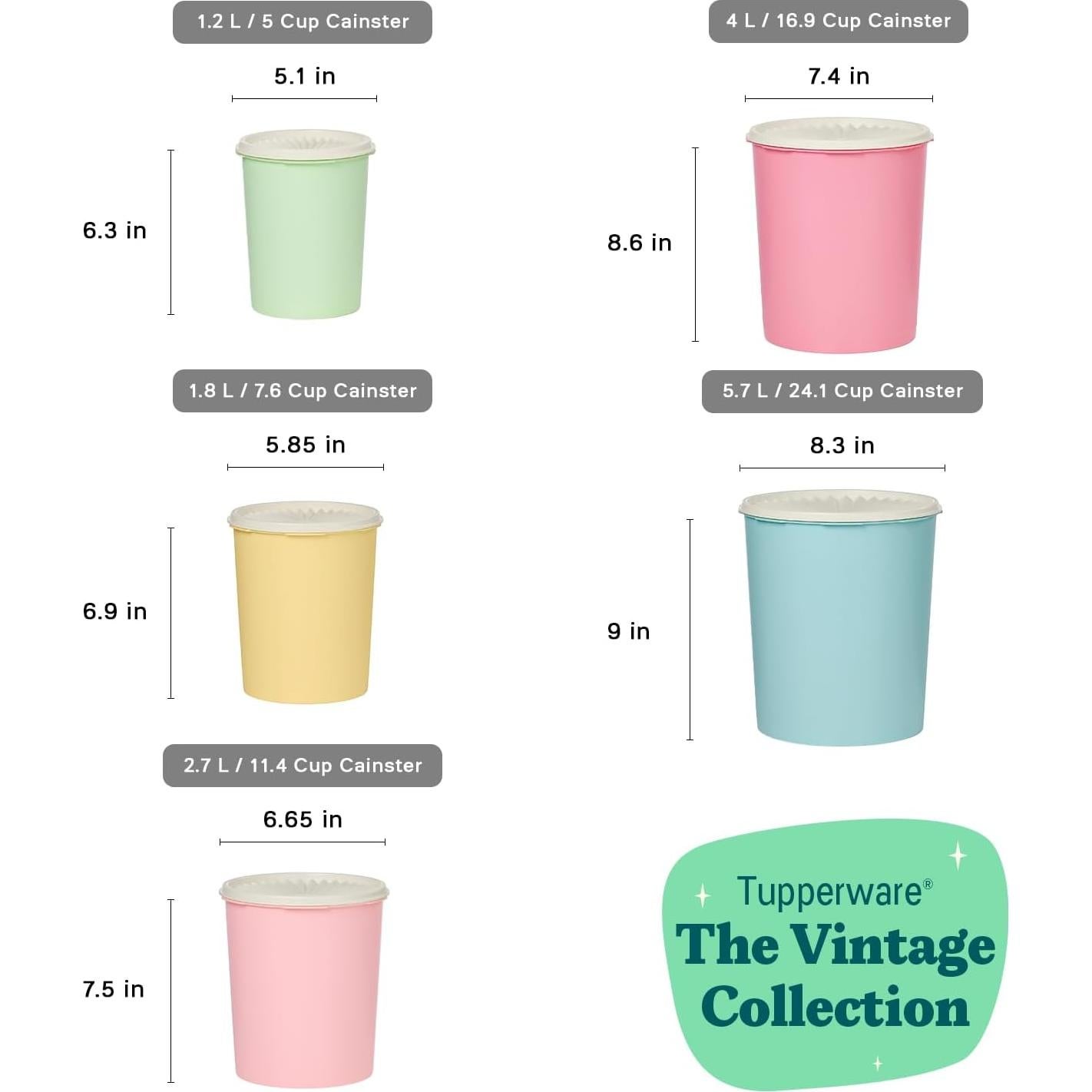 Set de 10 Frascos Anidados Tupperware Heritage Multicolor