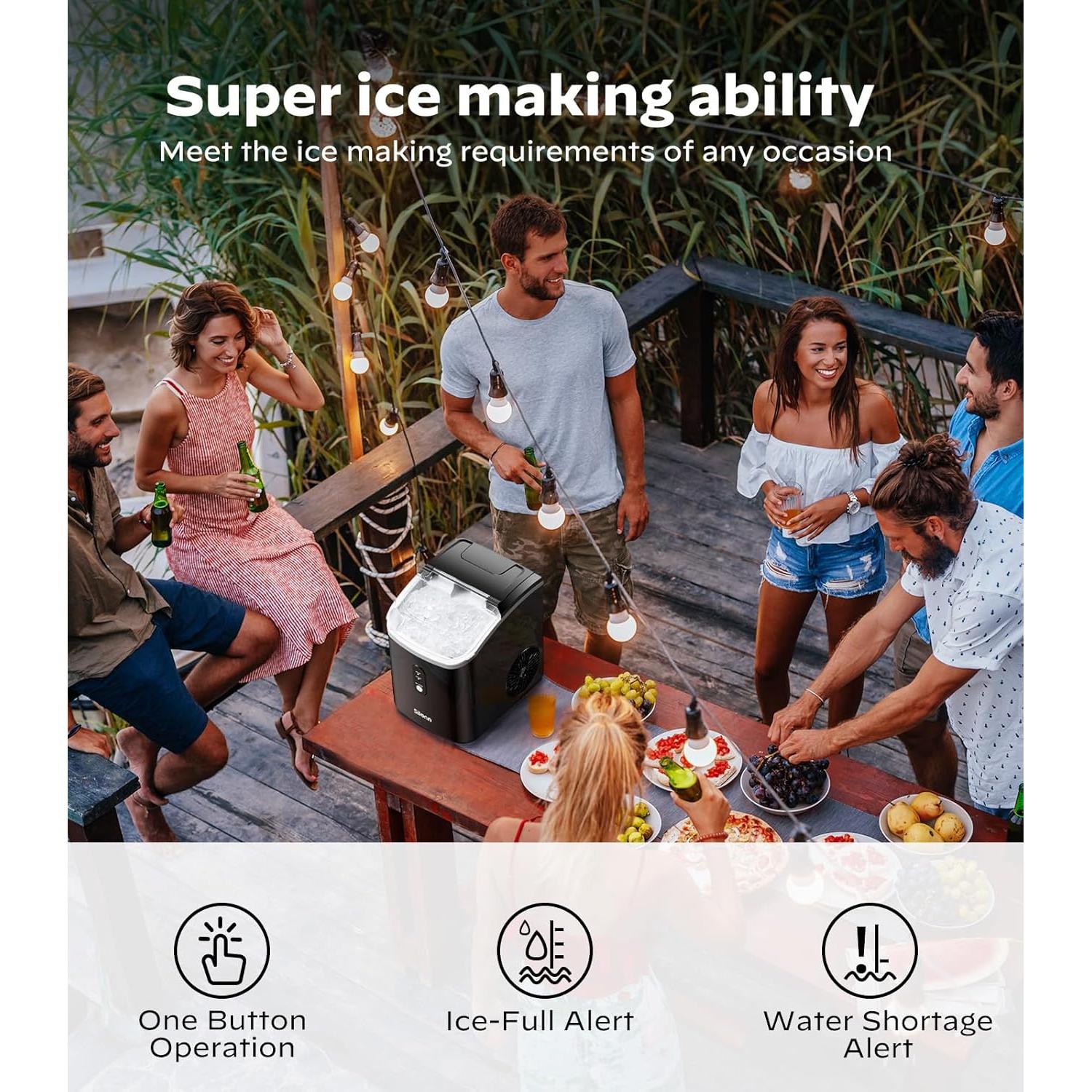 Máquina de Hielo Nugget Silonn XLIM17 Portátil 15 kg/día