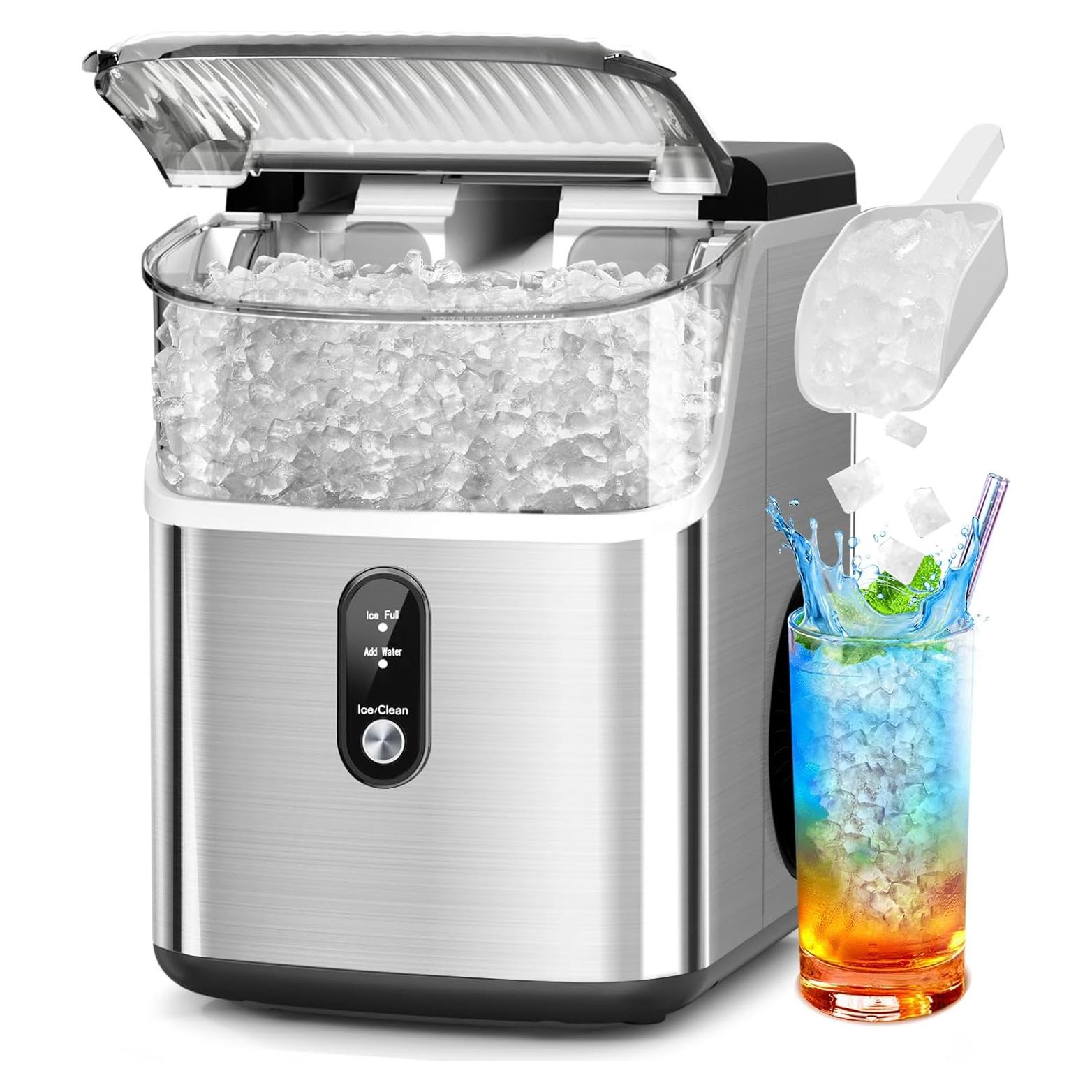 Fabricador de Hielo de Nugget Electactic - 15.42 kg/día, Plata