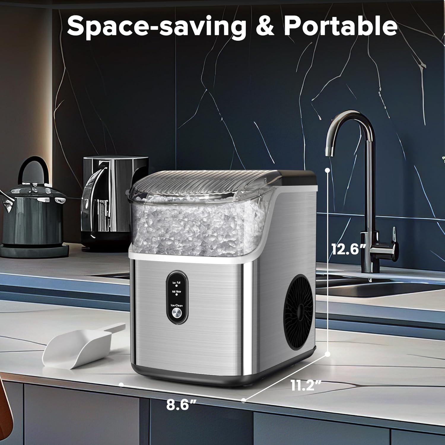 Fabricador de Hielo de Nugget Electactic - 15.42 kg/día, Plata