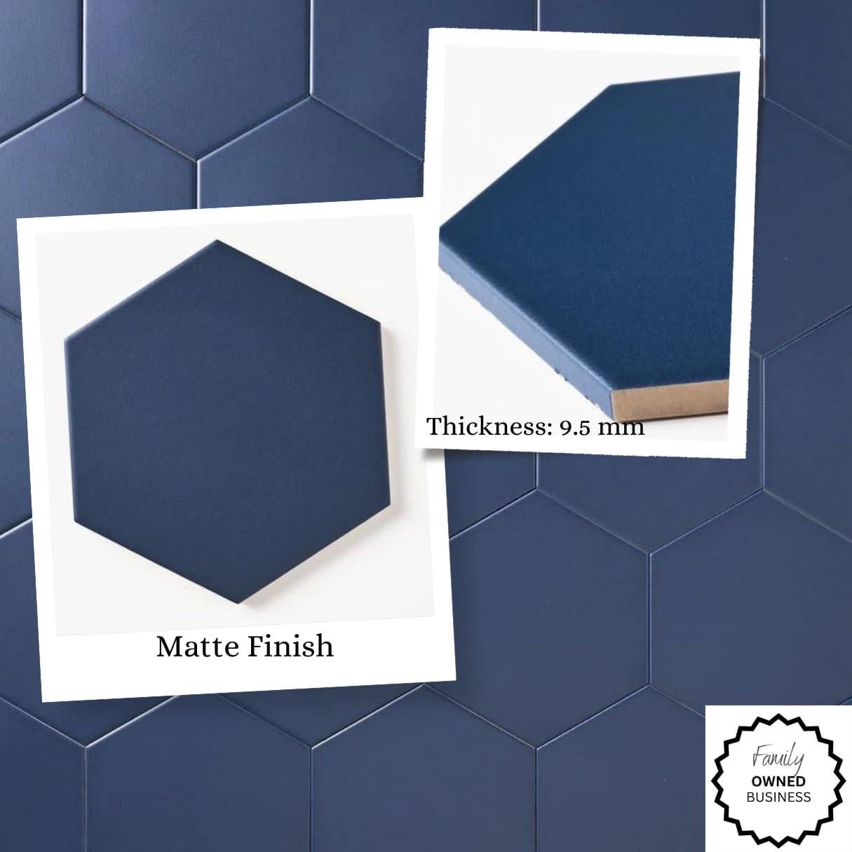 Azulejos Hexagonales Tenedos Porcelana Azul Real 20 Piezas