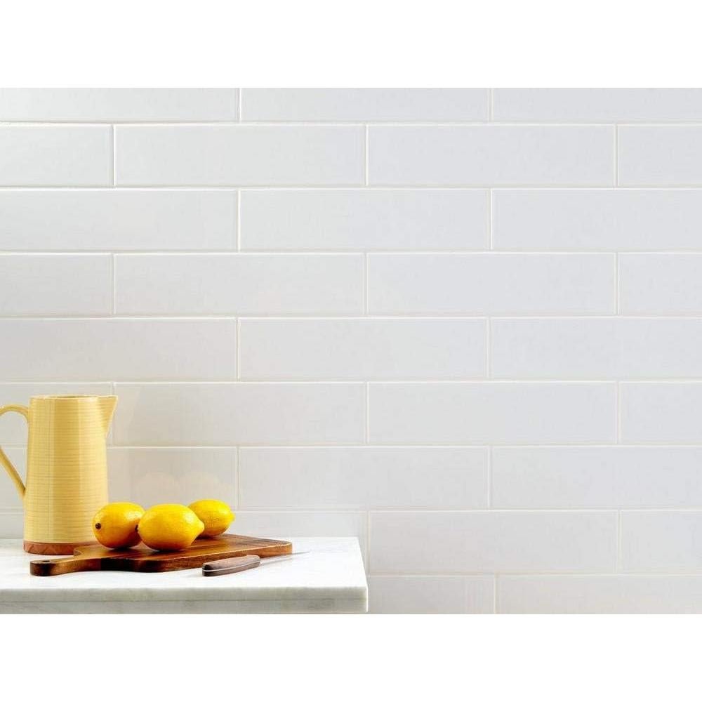 Azulejo Cerámico Blanco Tenedos 3x12 Mate 25 Piezas