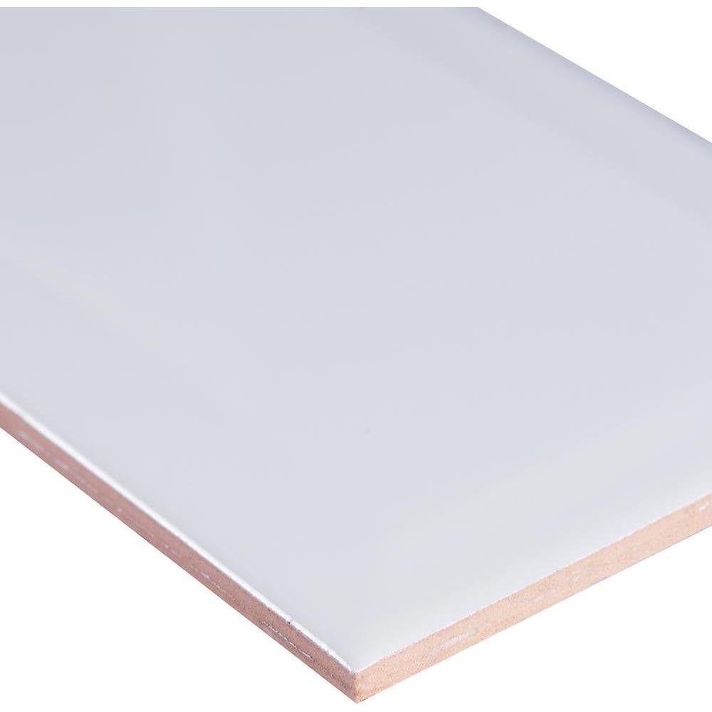 Azulejo Cerámico Tenedos 10.8x25.4 cm Blanco Mate Bevelado