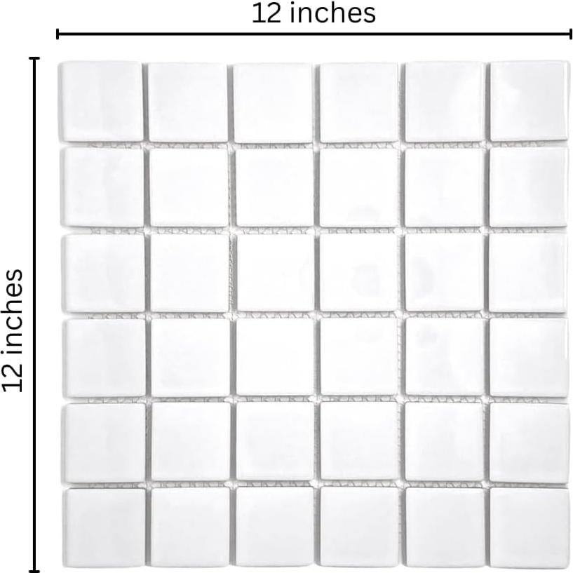 Azulejo de Porcelana Tenedos 31.75x31.75 cm Mate Blanco