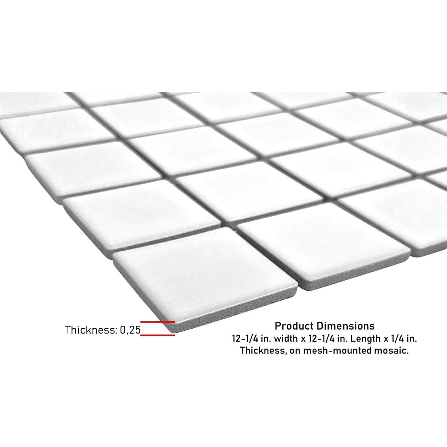 Azulejo de Porcelana Tenedos 31.75x31.75 cm Mate Blanco