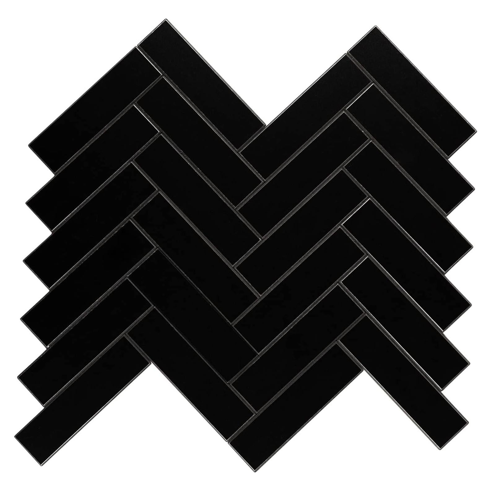 Azulejo autoadhesivo Chevron Negro Miscasa - 6 Piezas 0.39 m²