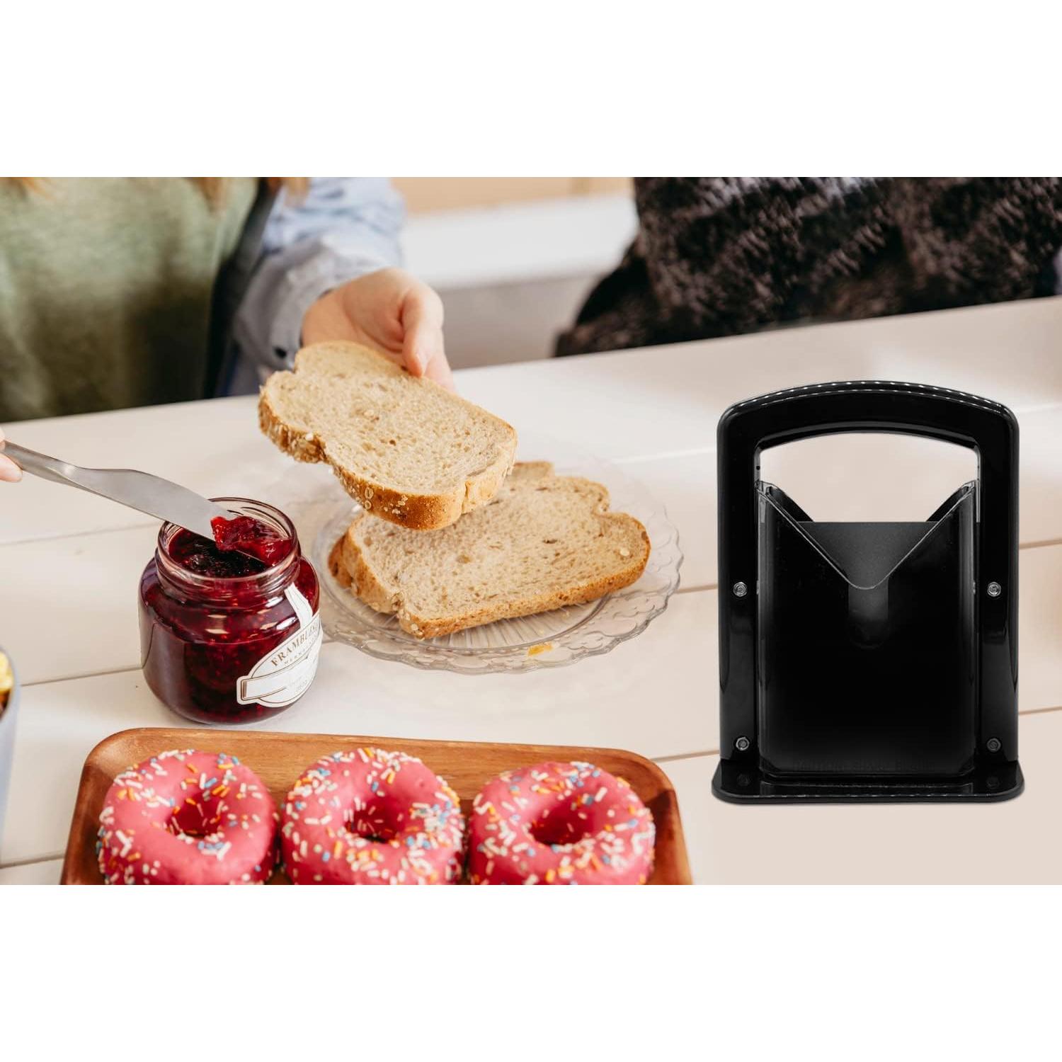 Cortador de Bagels MYKAGS de Acero Inoxidable Negro 17.5x9.5 cm