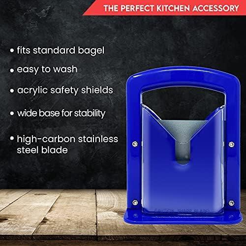 Cortador de Bagels Slyce - Azul, Acero Inoxidable, Seguro y Eficiente
