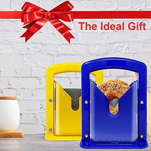 Cortador de Bagels Slyce - Azul, Acero Inoxidable, Seguro y Eficiente