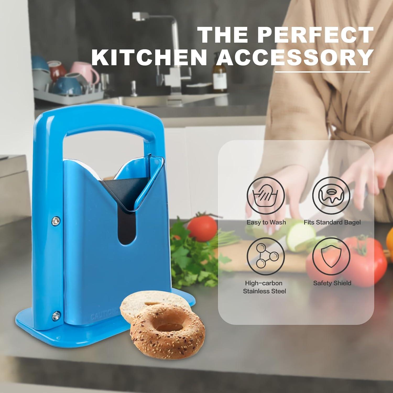 Cortador de Bagels MYKAGS Acero Inoxidable Azul 0.54 kg
