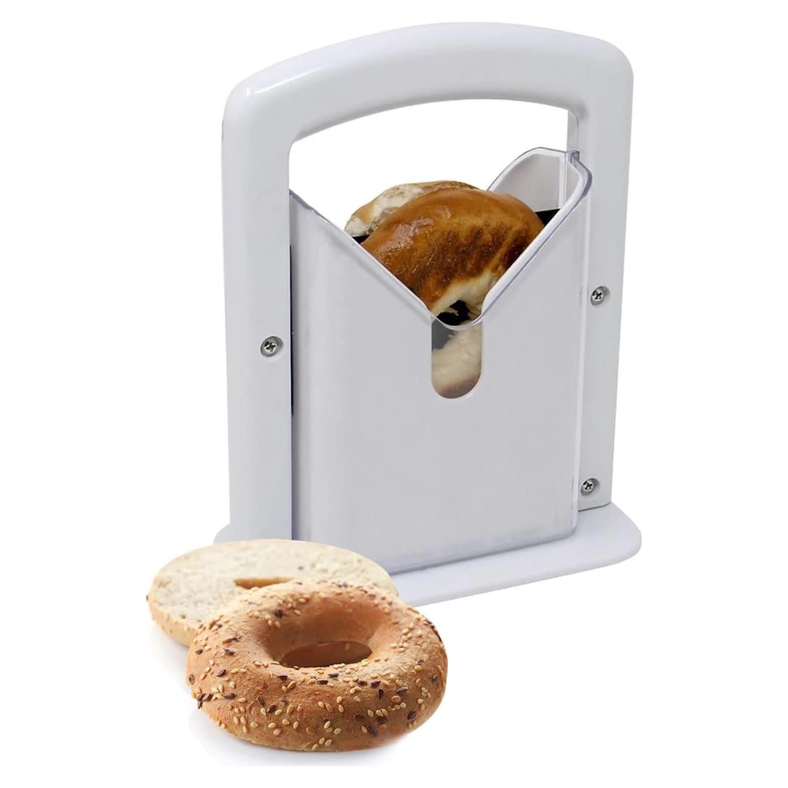Cortador de Bagels AITUOSI Blanco Acero Inoxidable Manual