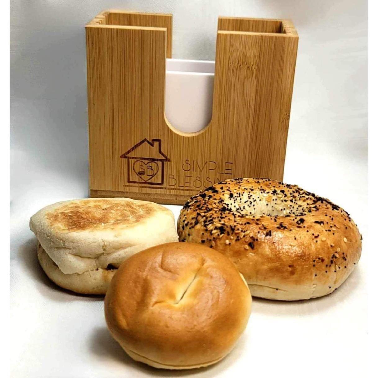 Cortador de Bagel Ajustable Bendiciones Simples - Bambú
