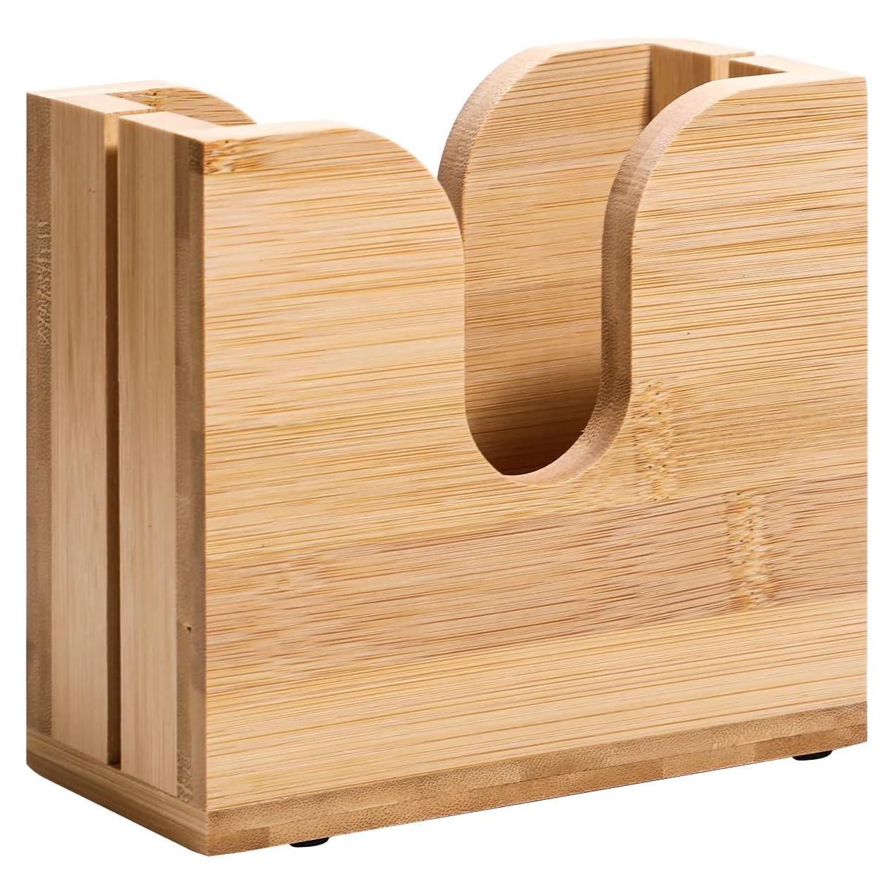 Soporte Cortador de Bagels Kamehame de Bambú 13.97x6.6x12.7cm