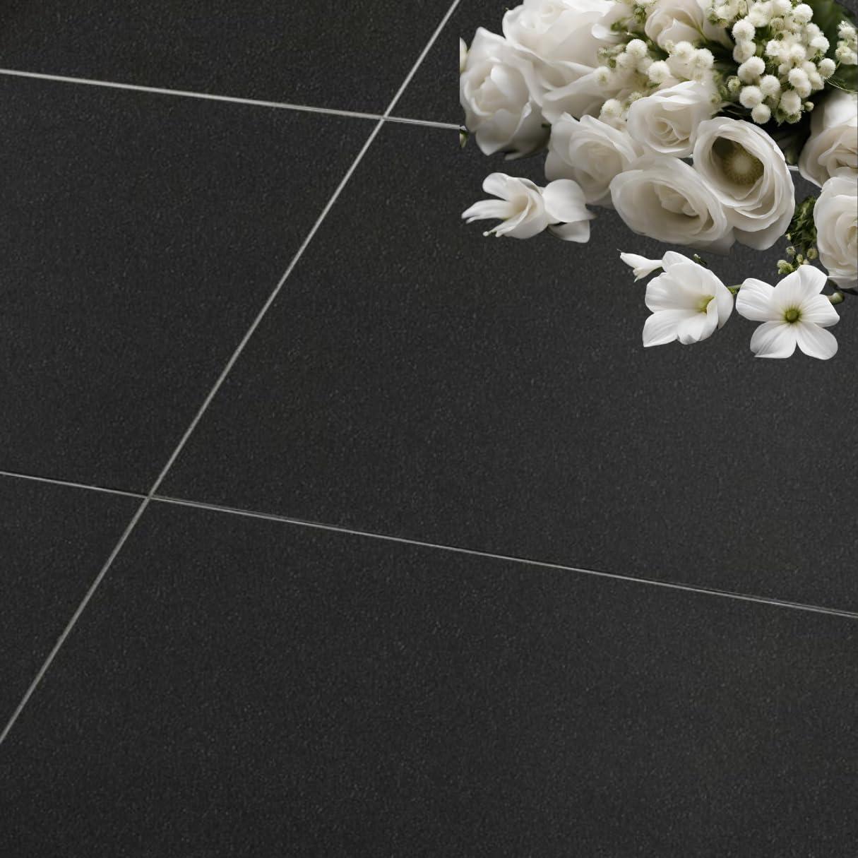 Azulejo de Porcelana Tenedos 30.16x30.16 cm Negro Semi Mate