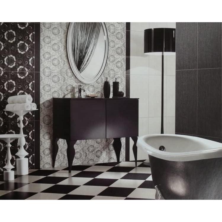 Azulejo de Porcelana Tenedos 30.16x30.16 cm Negro Semi Mate