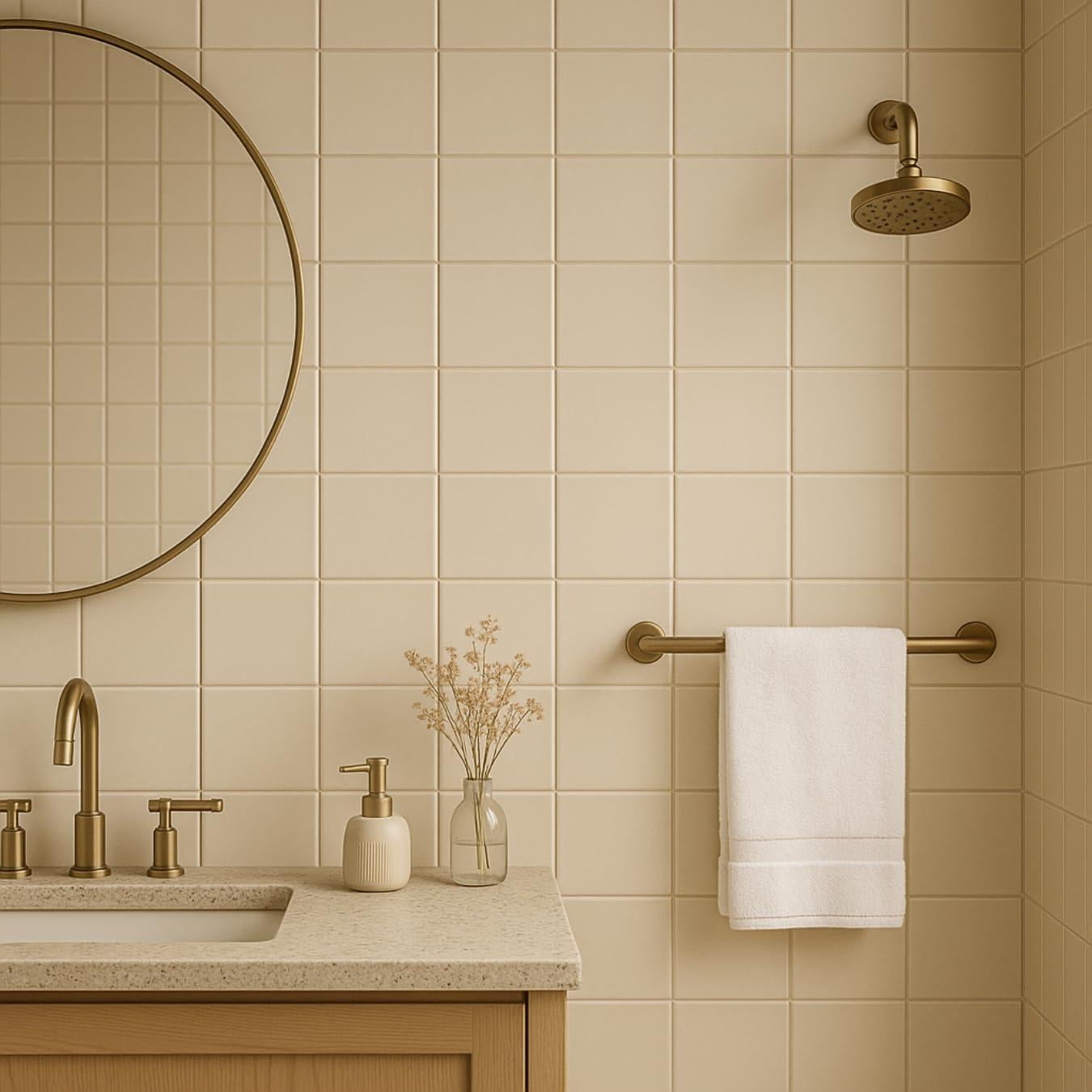 Azulejo Cerámico Tenedos 10.8x10.8 cm Mate Putty Urbano - Caja de 10